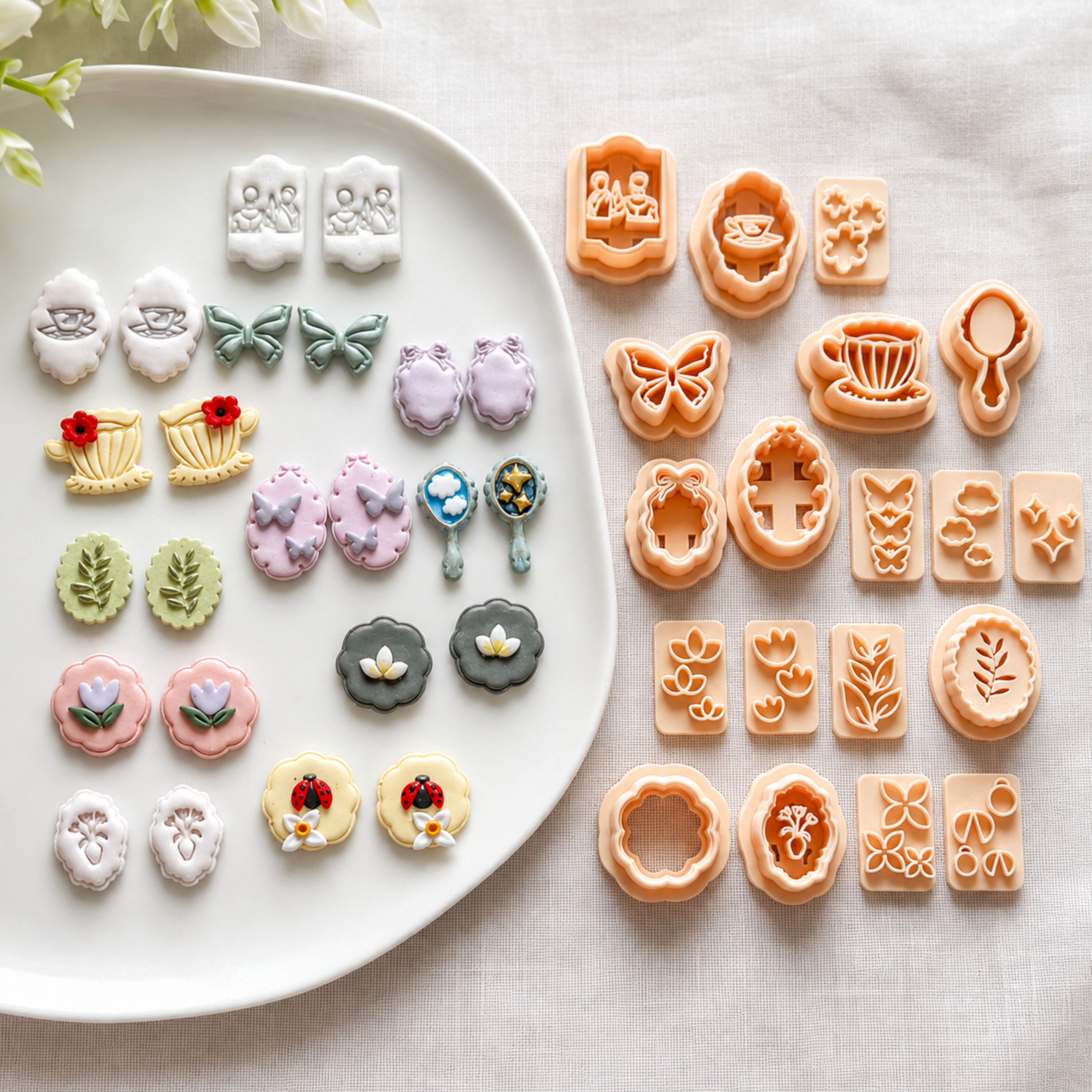 Whimsical Polymer Clay Earring Cutter Set – 20 Pcs