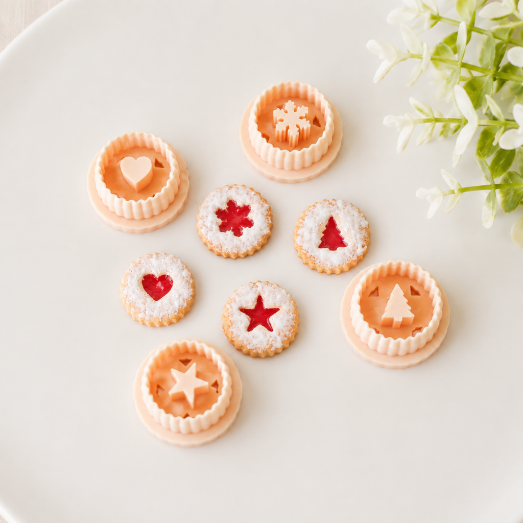 Jam Sandwich Cookies Polymer Clay Christmas Cutter Set