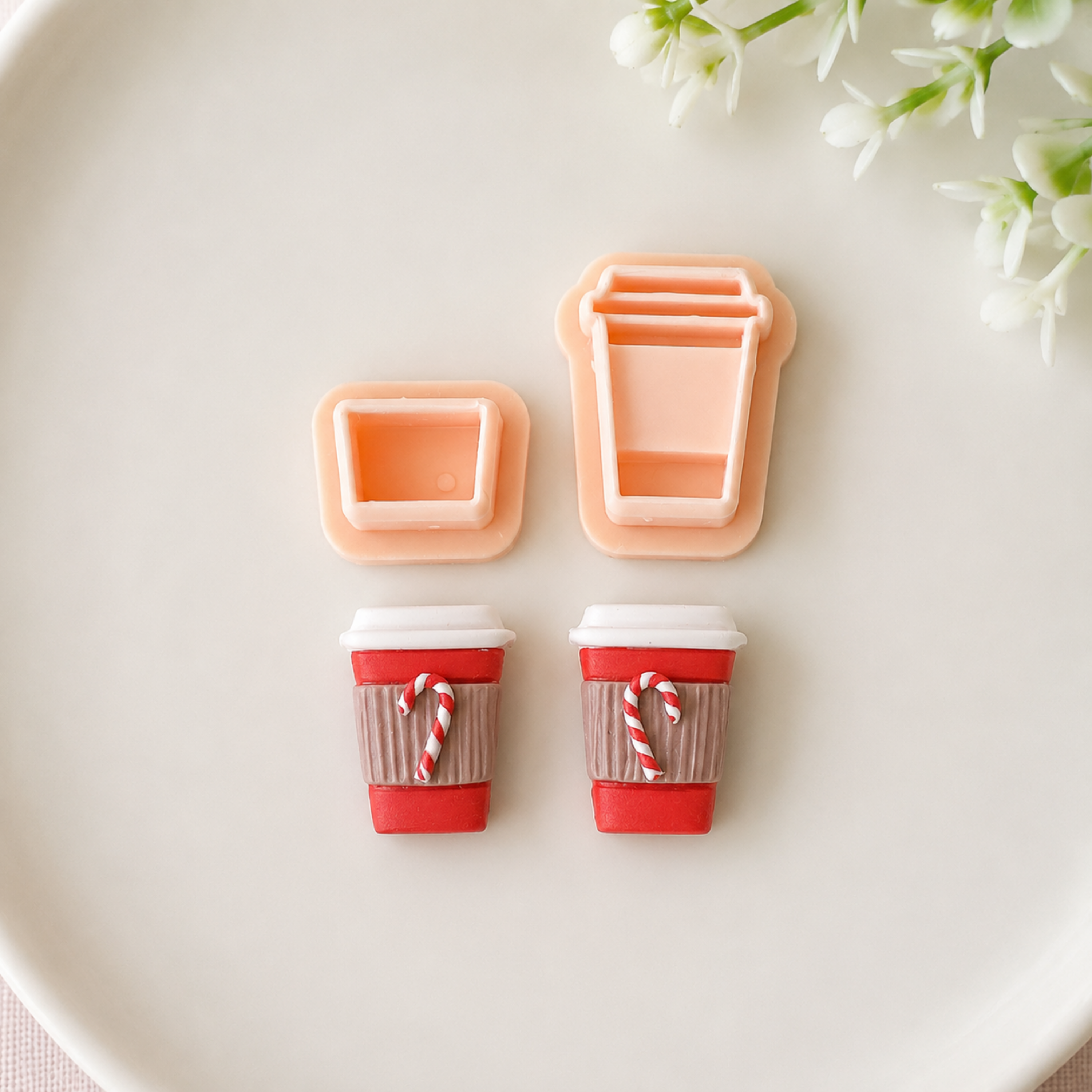Coffee Cup Polymer Clay Winter Cutter Set