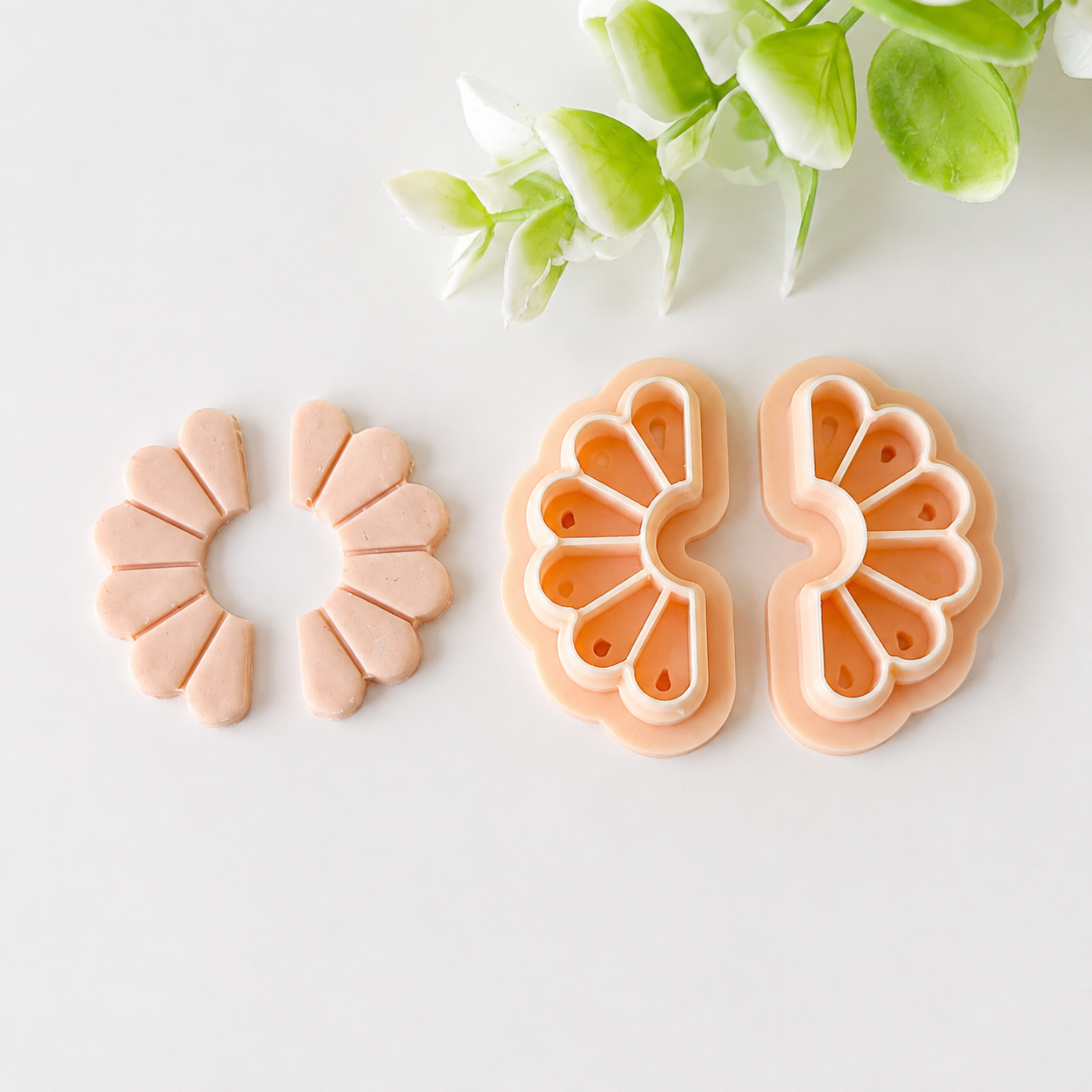 Boho Half Flower Polymer Clay Earring Cutter