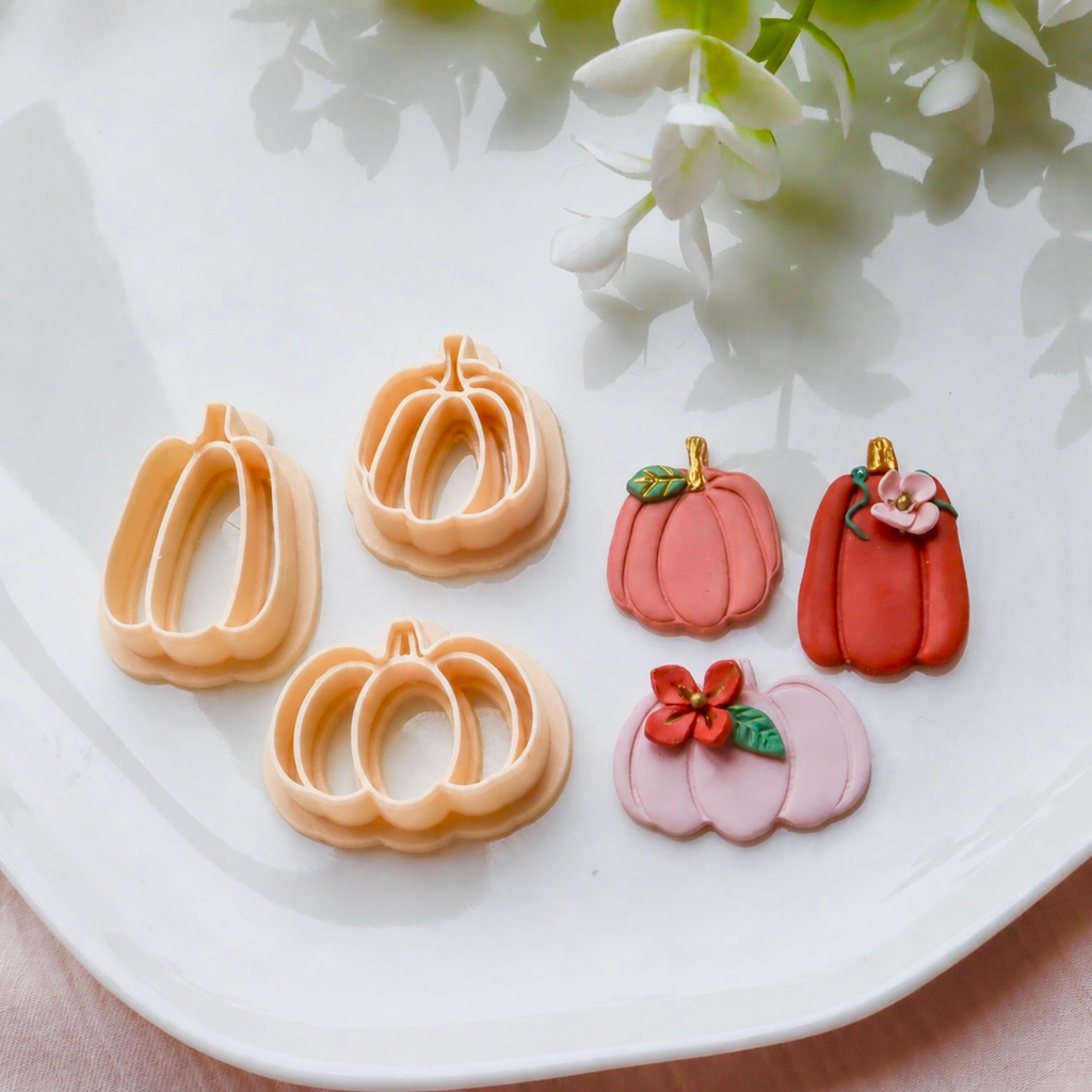 Pumpkin Polymer Clay Fall Cutter Set -  2 Pcs