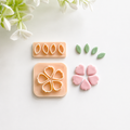 Mini Flower Making Polymer Clay Cutter Set: 2 Pcs