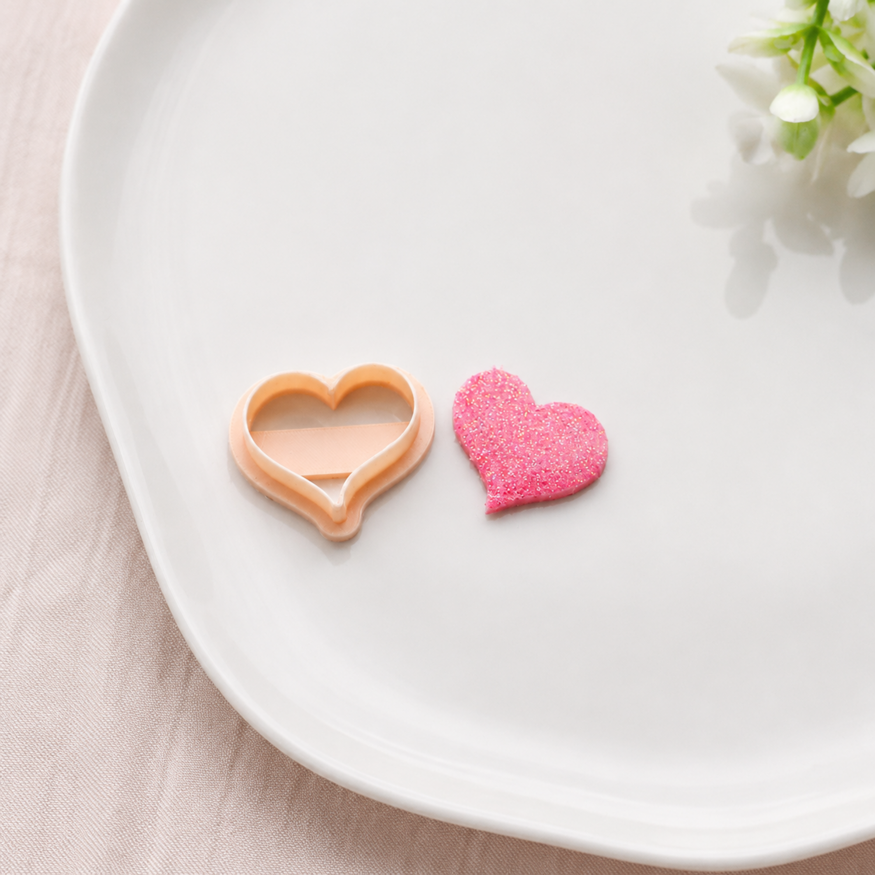 Bubble Heart Polymer Clay Earring Cutter