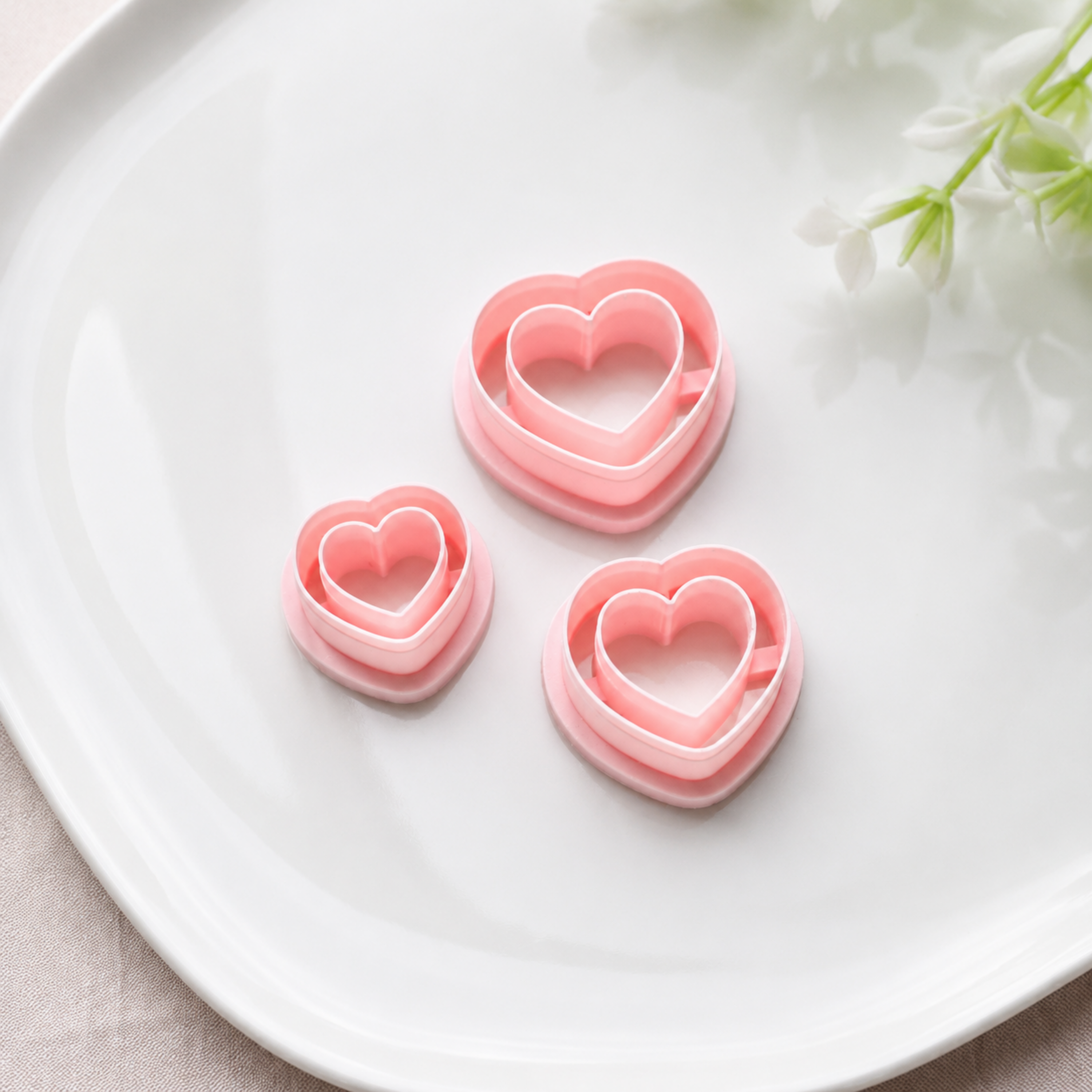 Thin Heart Valentine's Day Polymer Clay Cutter Set