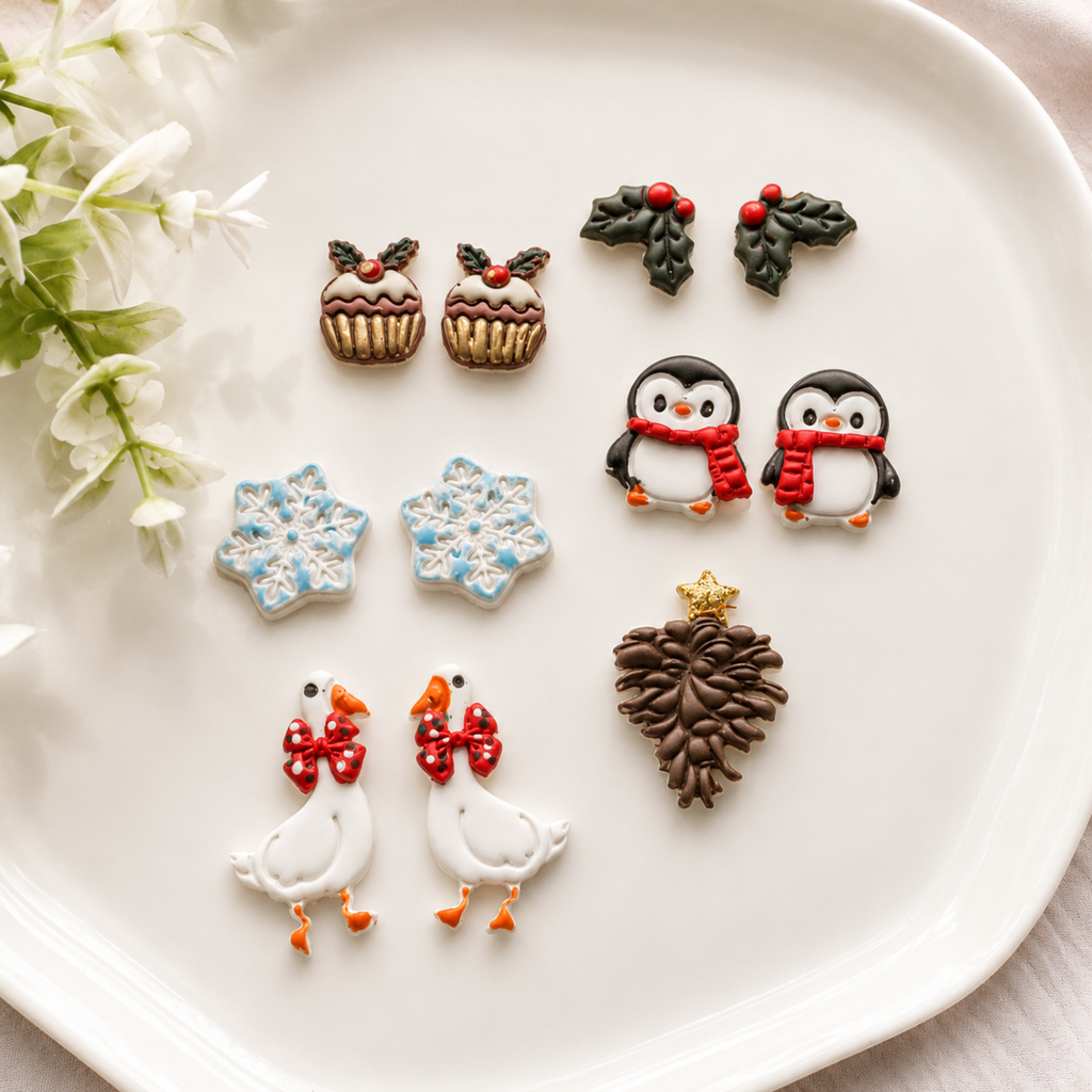 Christmas Holiday Polymer Clay Cutter Set: 11 Pcs