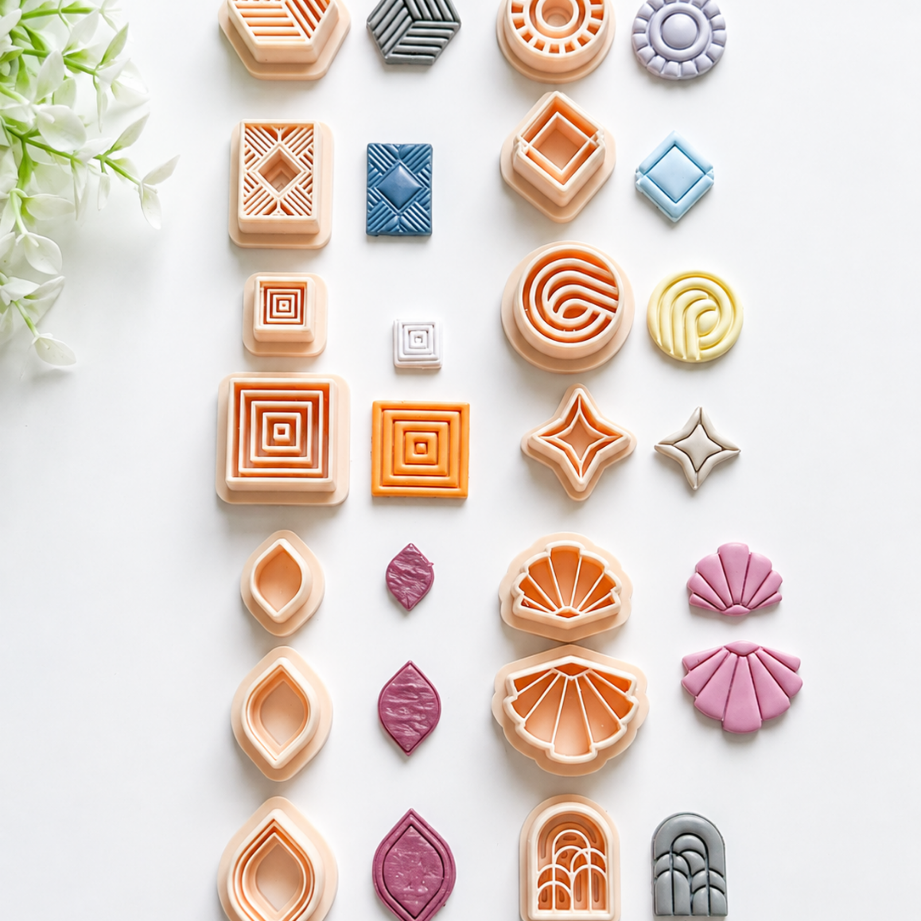 Art Deco Modern Polymer Clay Cutter Set- 2 Pieces