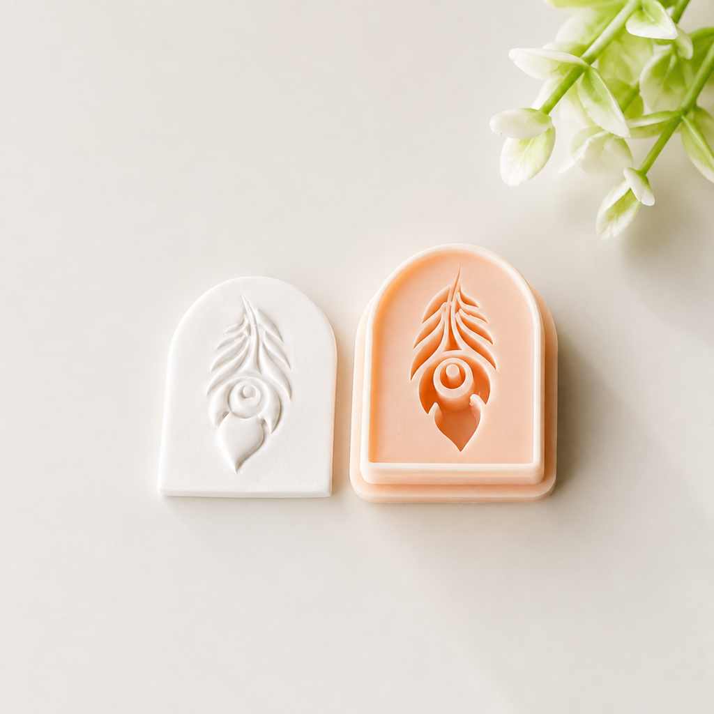 Feather Embossed Boho Arch Polymer Clay Cutter