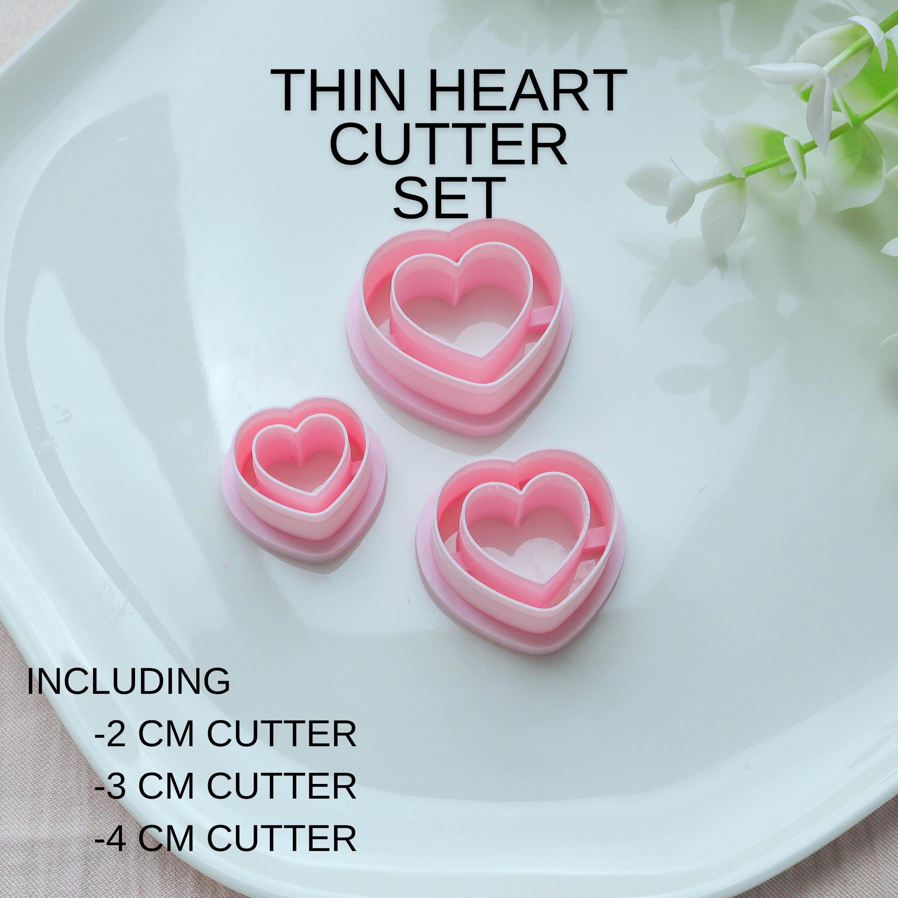 Thin Heart Valentine's Day Polymer Clay Cutter Set