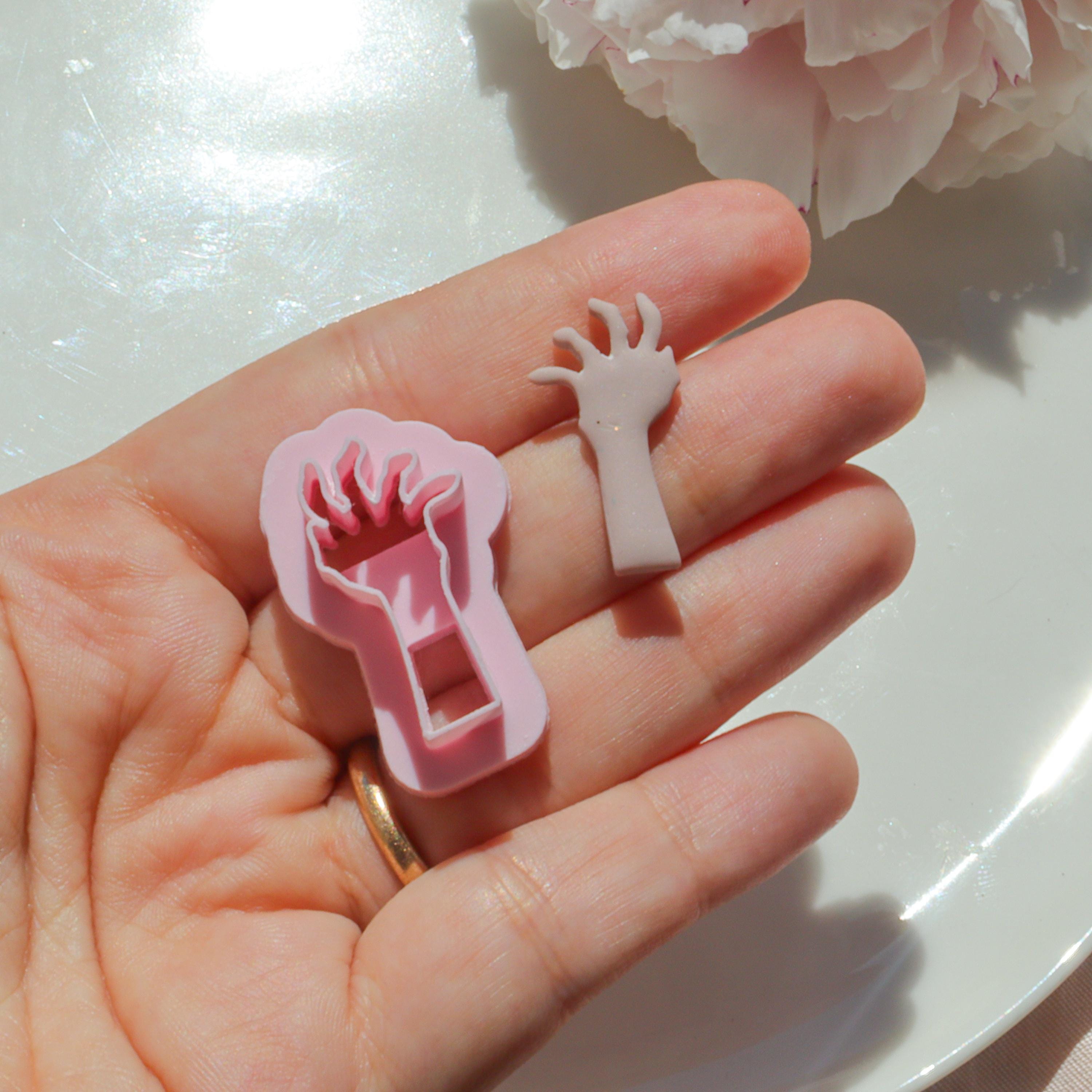 Zombie Hand Polymer Clay Spooky Halloween Earring Cutter