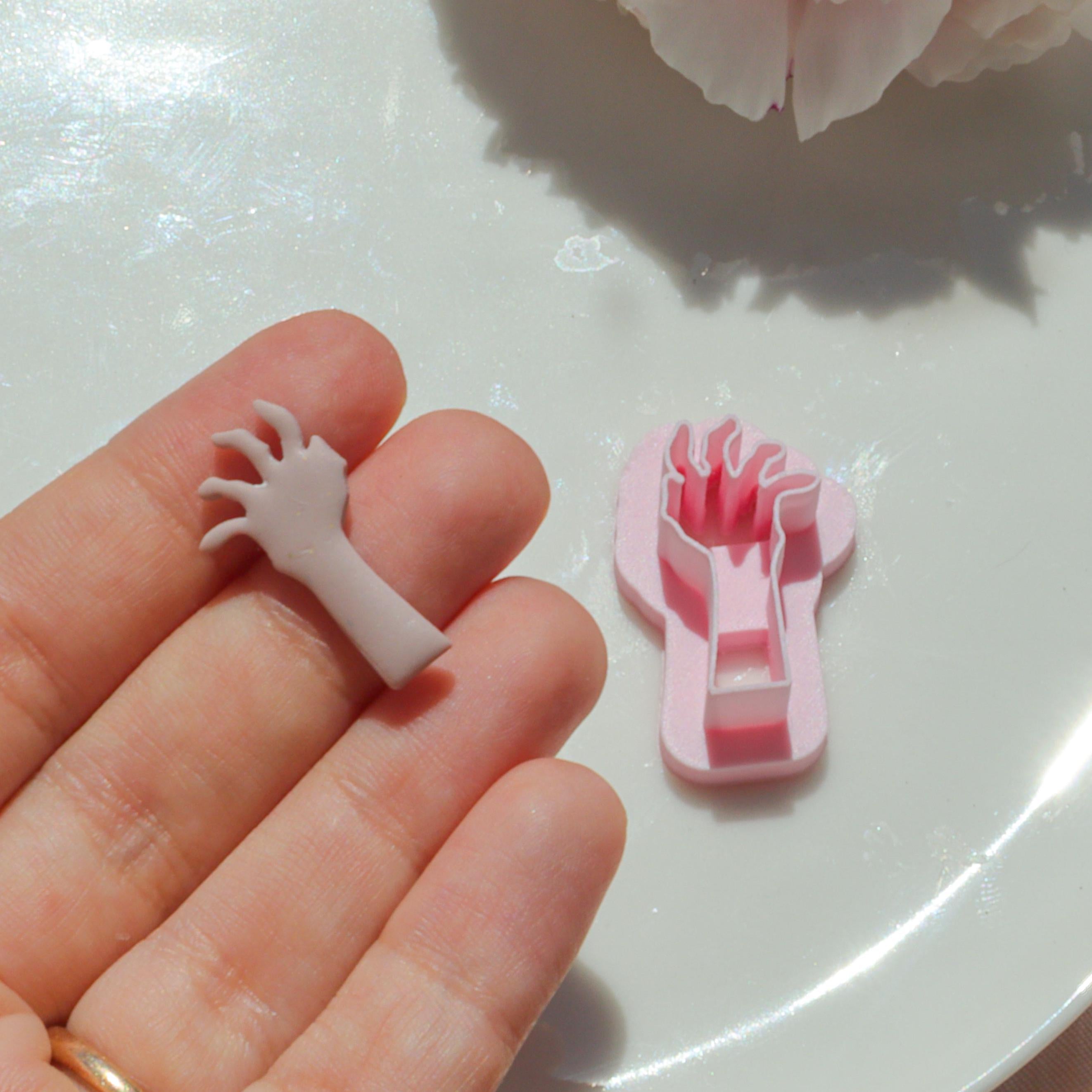 Zombie Hand Polymer Clay Spooky Halloween Earring Cutter