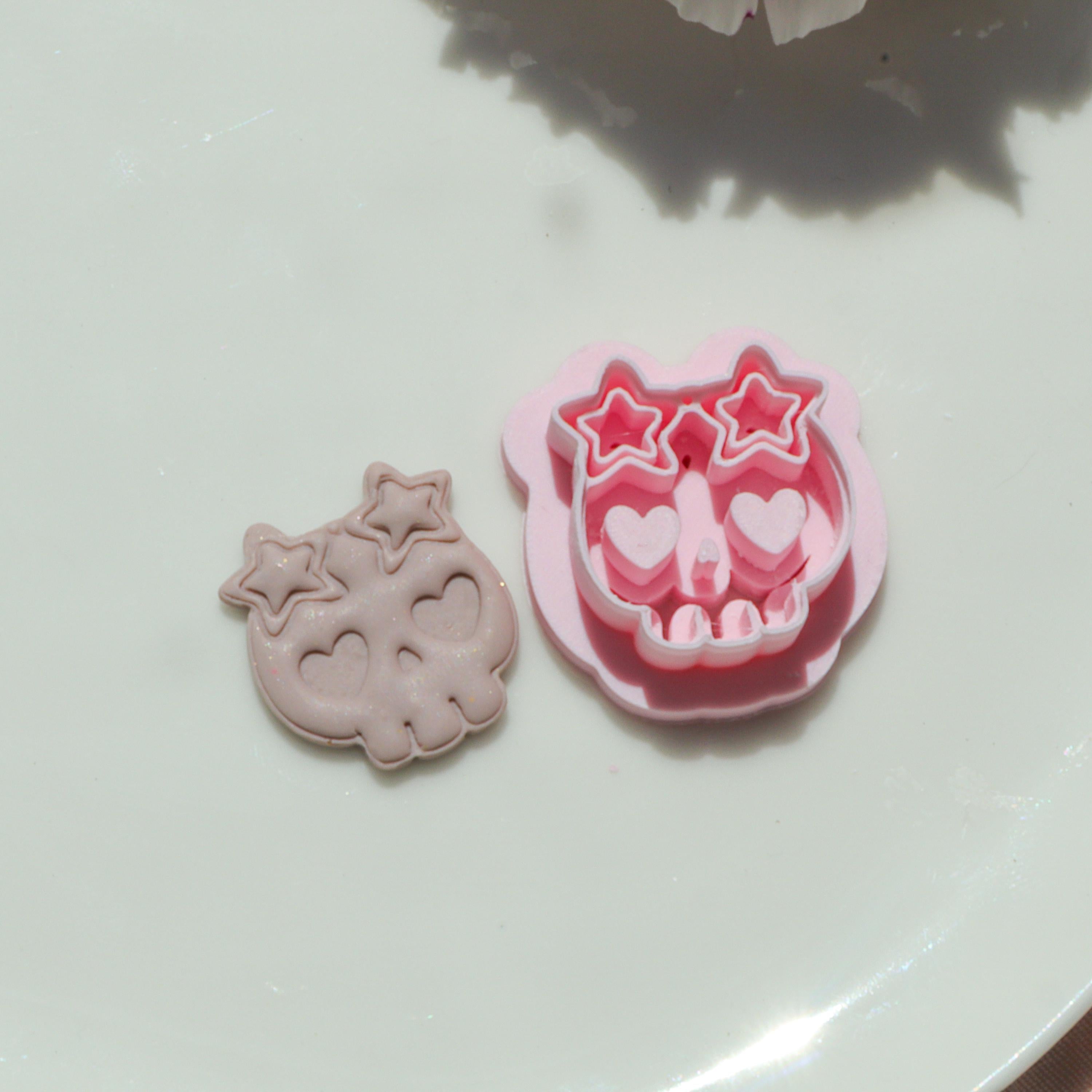 Kawaii Skull Polymer Clay Halloween Cutter