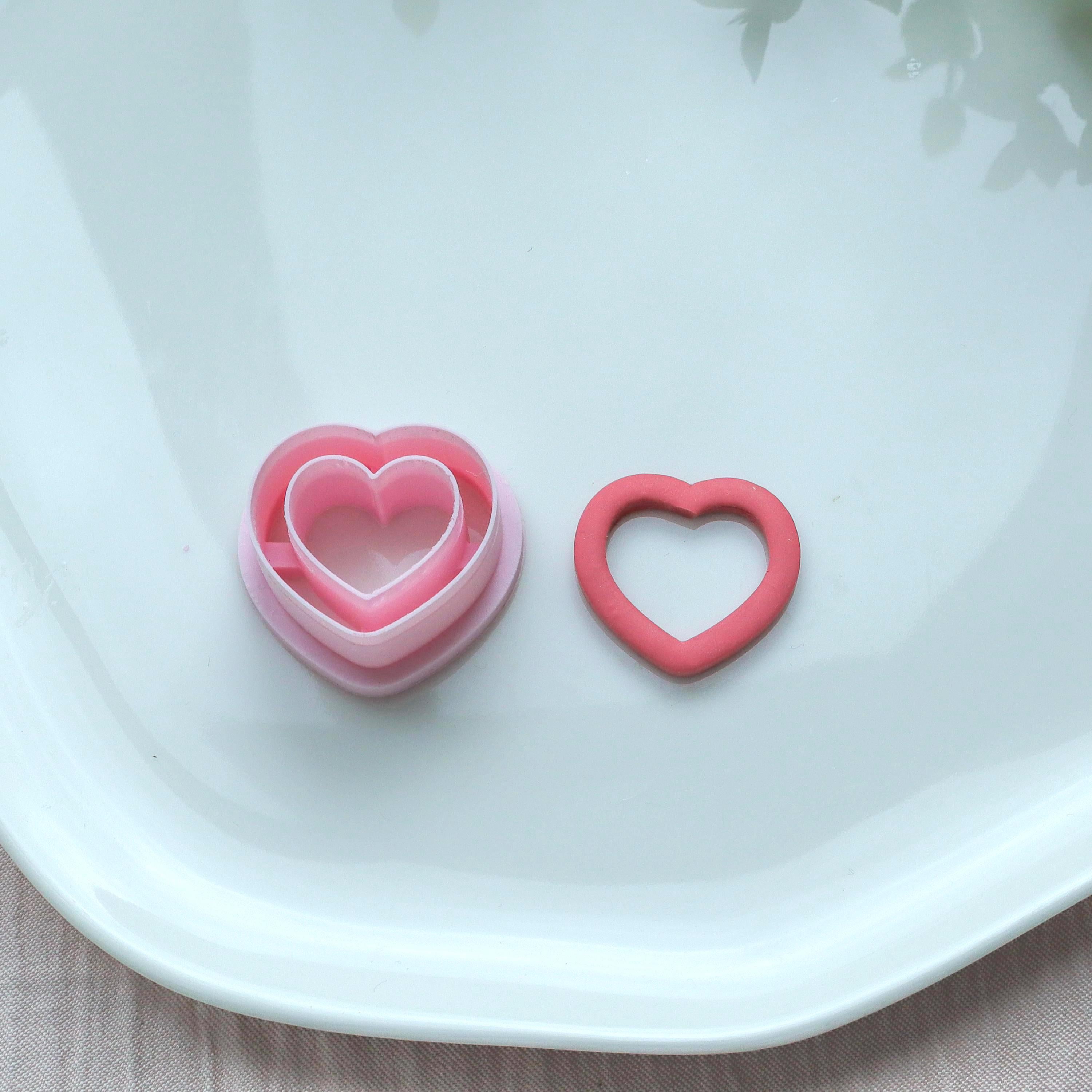 Thin Heart Valentine's Day Polymer Clay Cutter Set