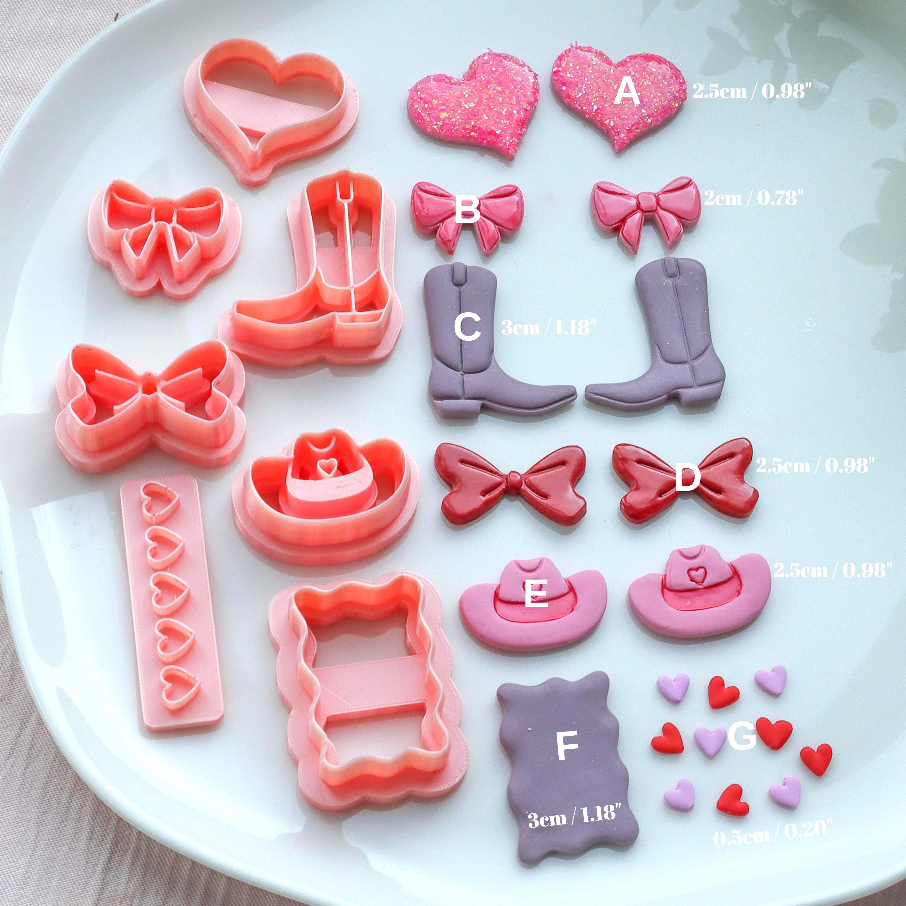 Polymer Clay Coquette Earring Cutter Set: 8 Pcs