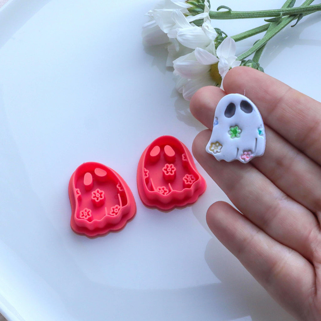 Floral Ghost & Bow Halloween Polymer Clay Earring Cutter Set