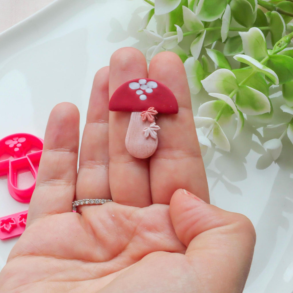 Mushroom Polymer Clay Earring Cutter Set: 2 Pcs