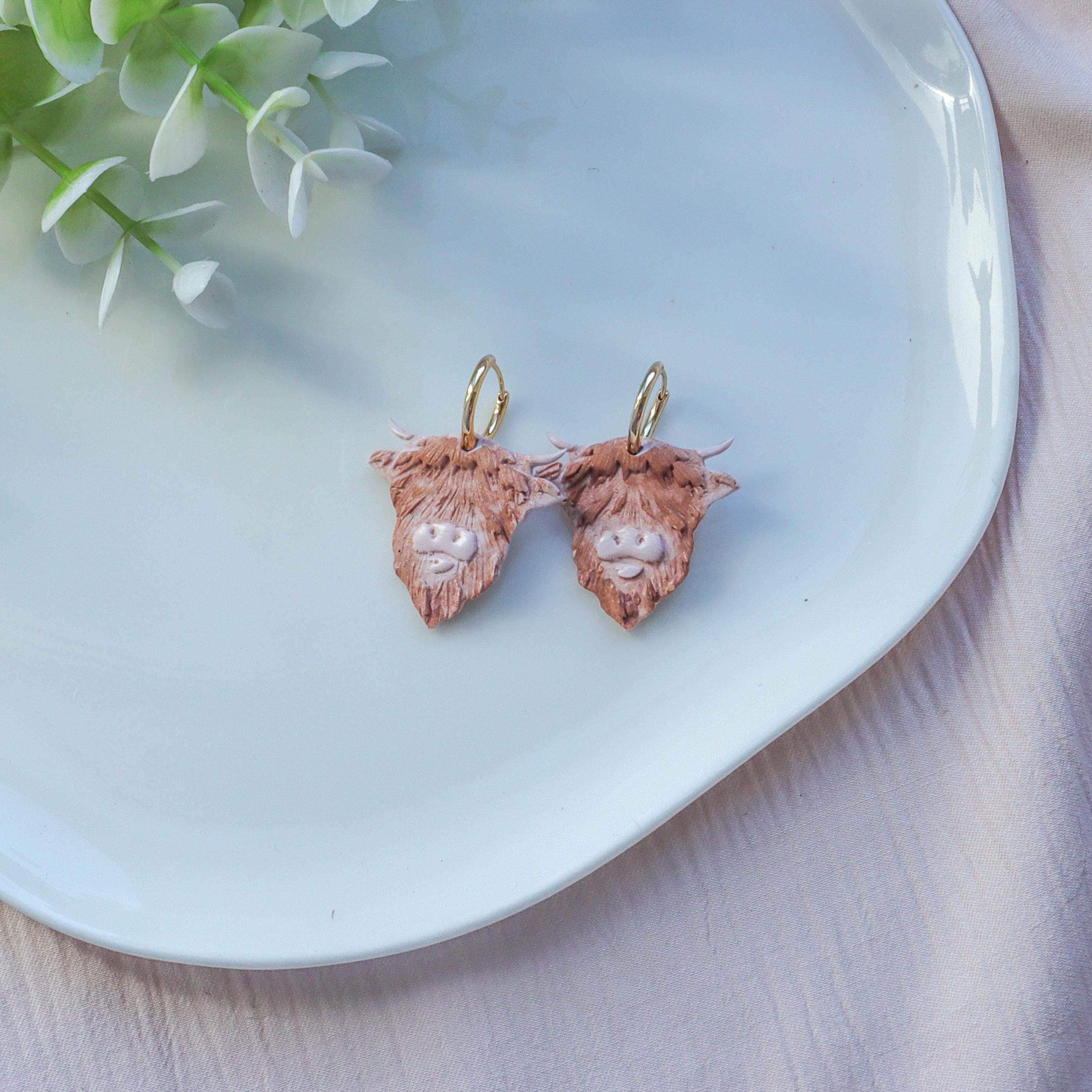 Highland Cow Animal Polymer Clay Earring Cutter