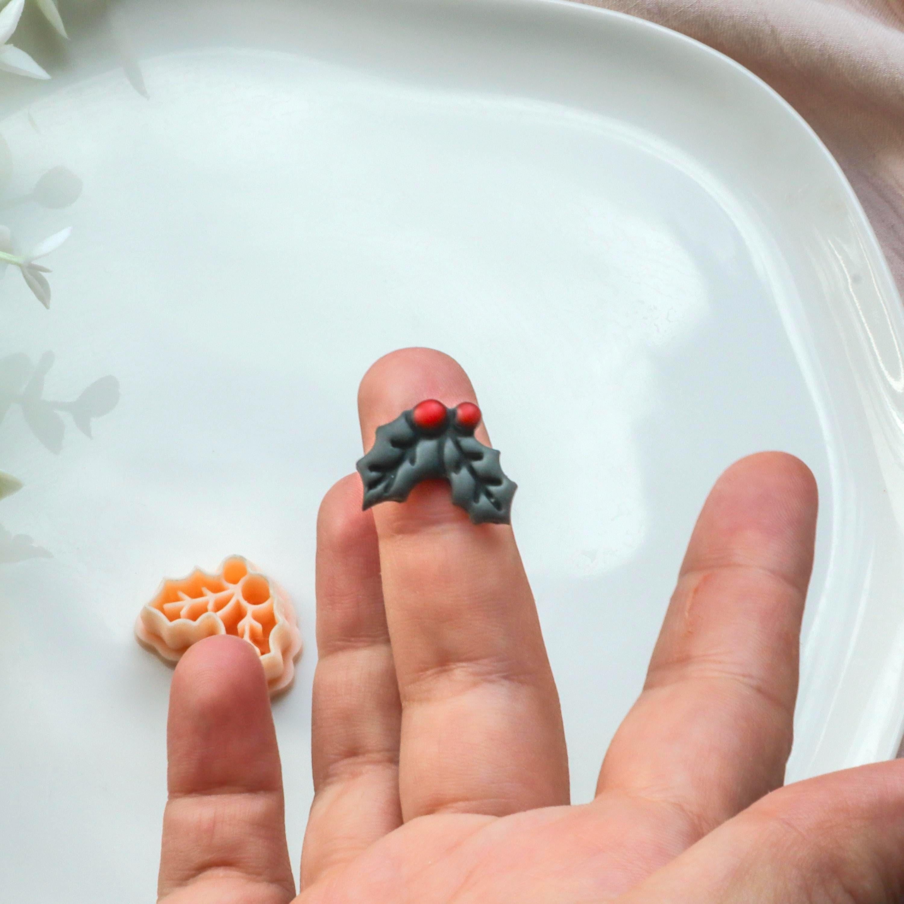 Mistletoe Polymer Clay Stud Earring Christmas Cutter