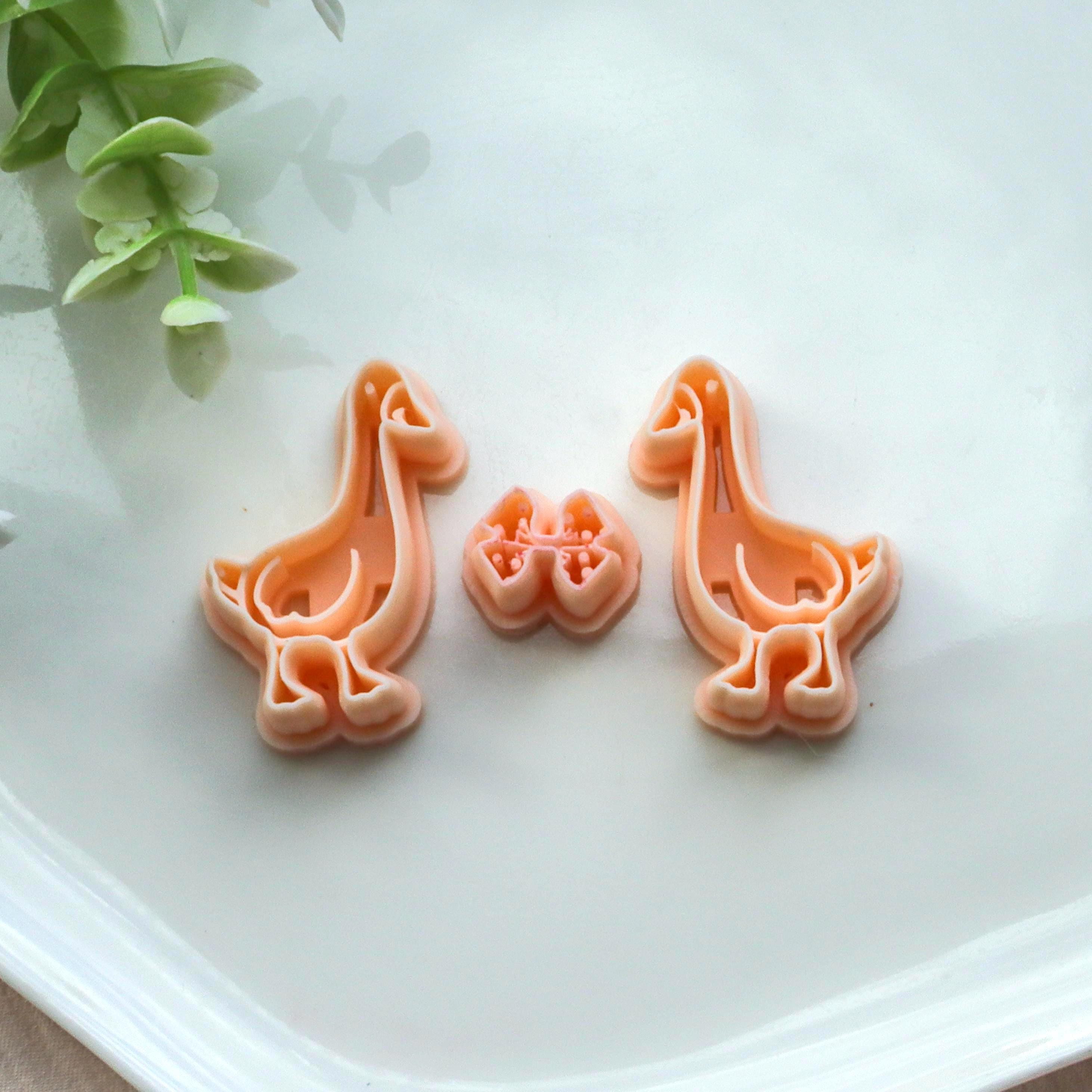 Goose with Bow Polymer Clay Christmas Earring Cutter