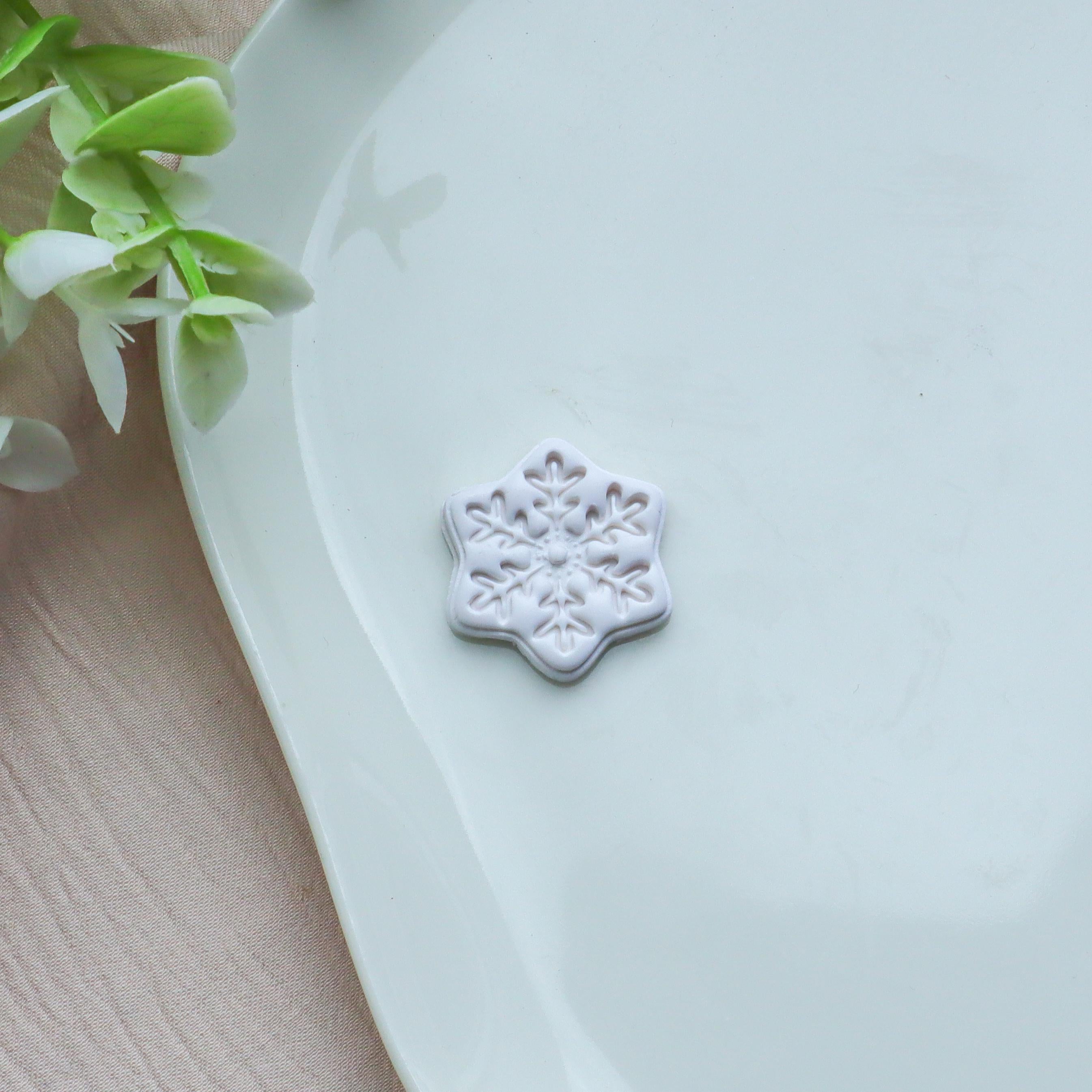 Snowflake Polymer Clay Earring Winter Cutter