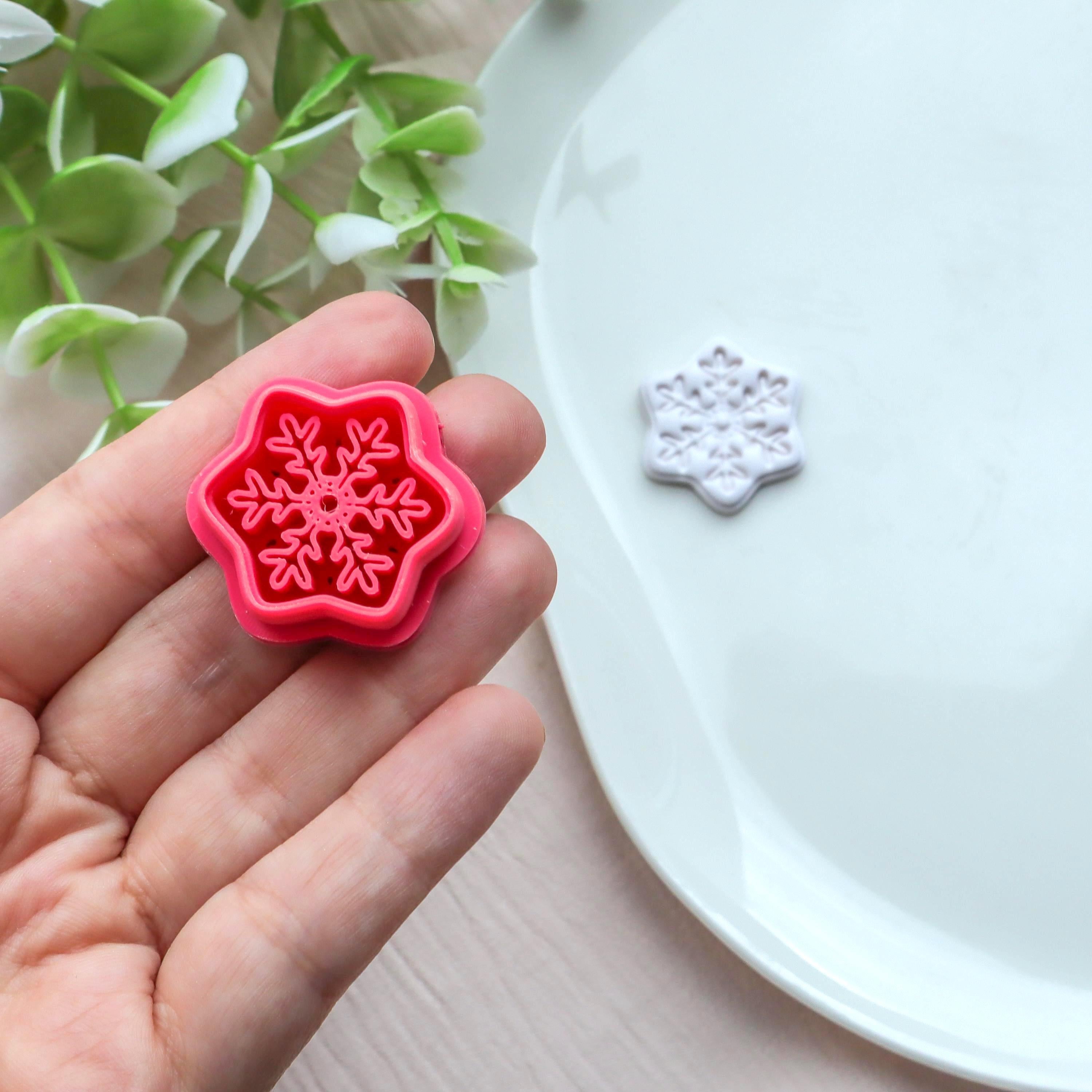 Snowflake Polymer Clay Earring Winter Cutter