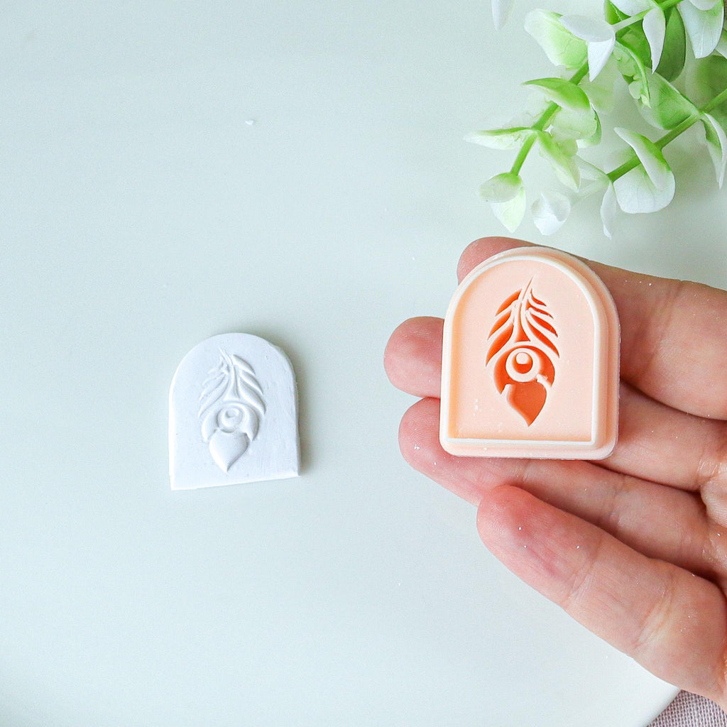 Feather Embossed Boho Arch Polymer Clay Cutter