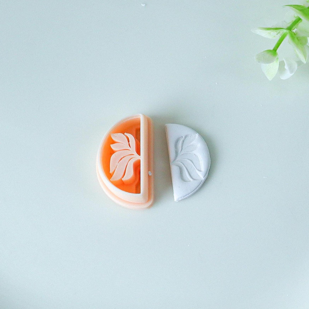 Leaf Embossed Polymer Clay Floral Earring Cutter