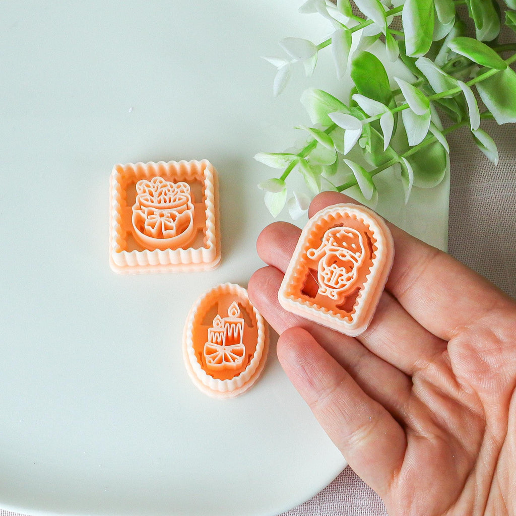 Christmas Holiday Imprinted Polymer Clay Cutter