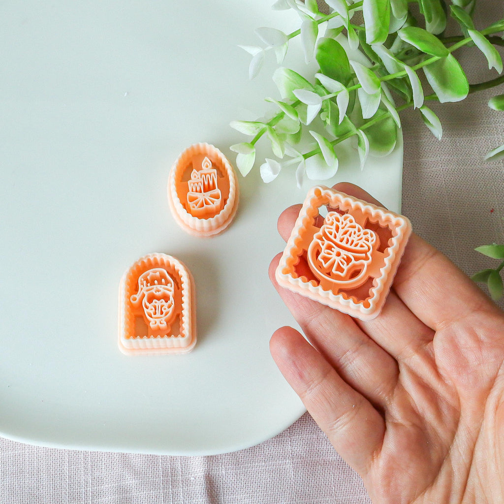 Christmas Holiday Imprinted Polymer Clay Cutter