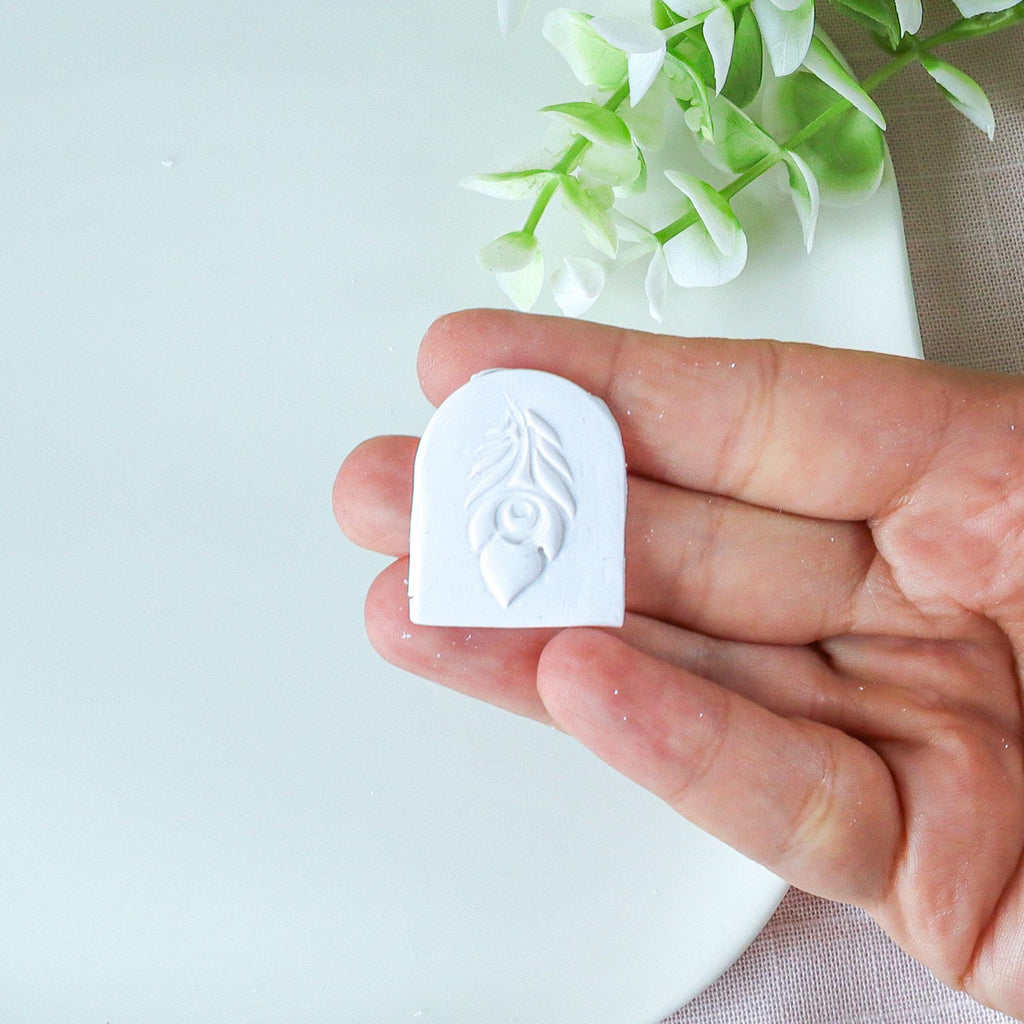 Feather Embossed Boho Arch Polymer Clay Cutter