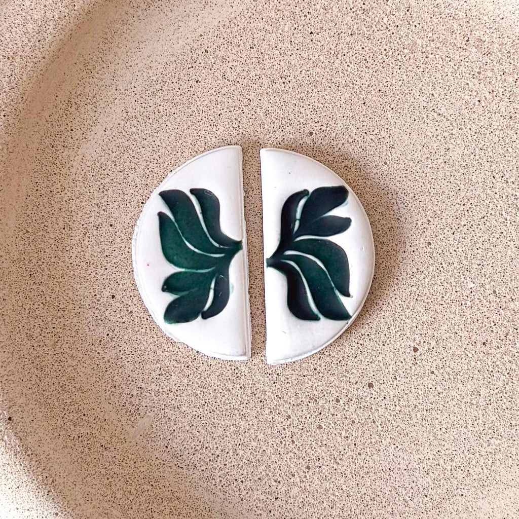 Leaf Embossed Polymer Clay Floral Earring Cutter