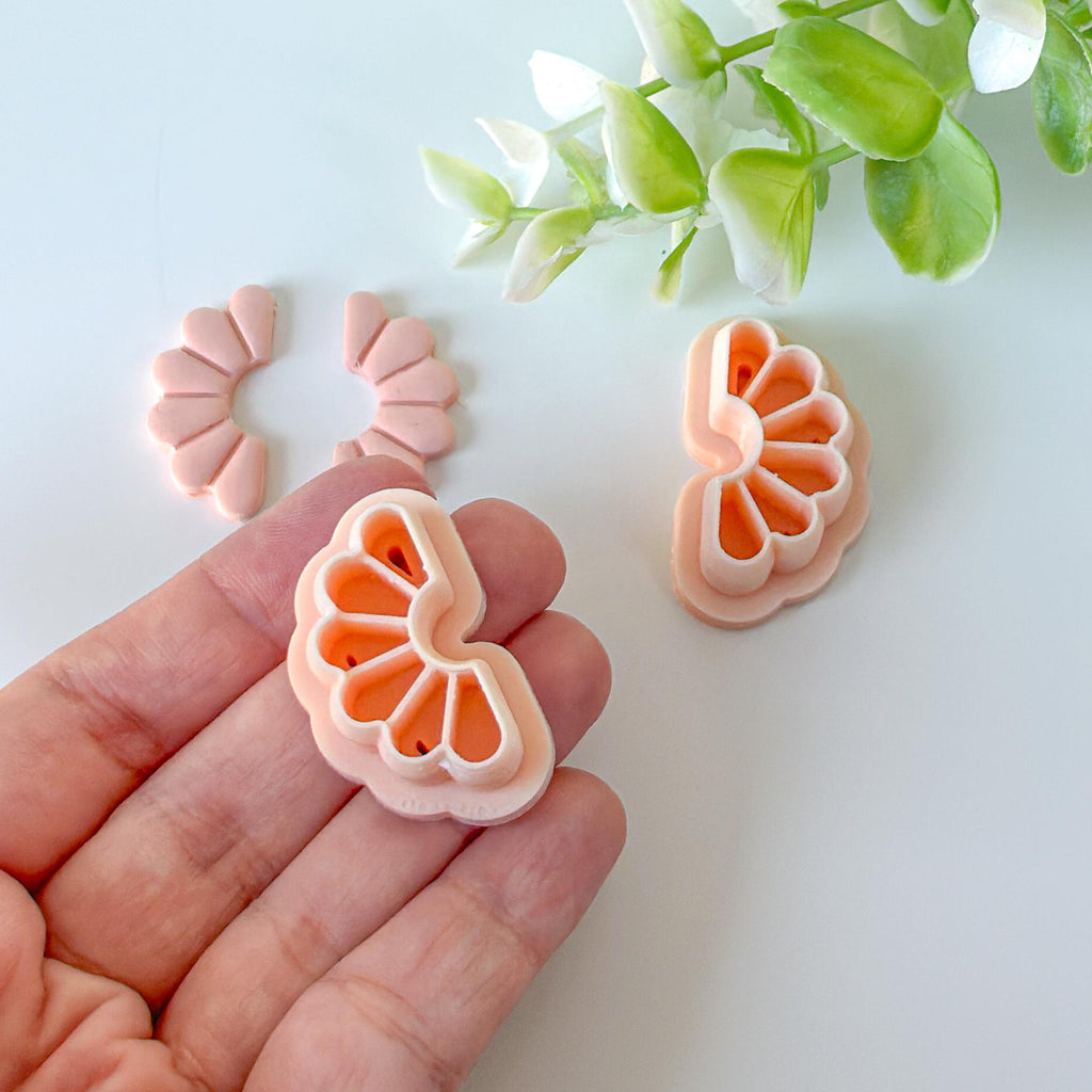 Boho Half Flower Polymer Clay Earring Cutter