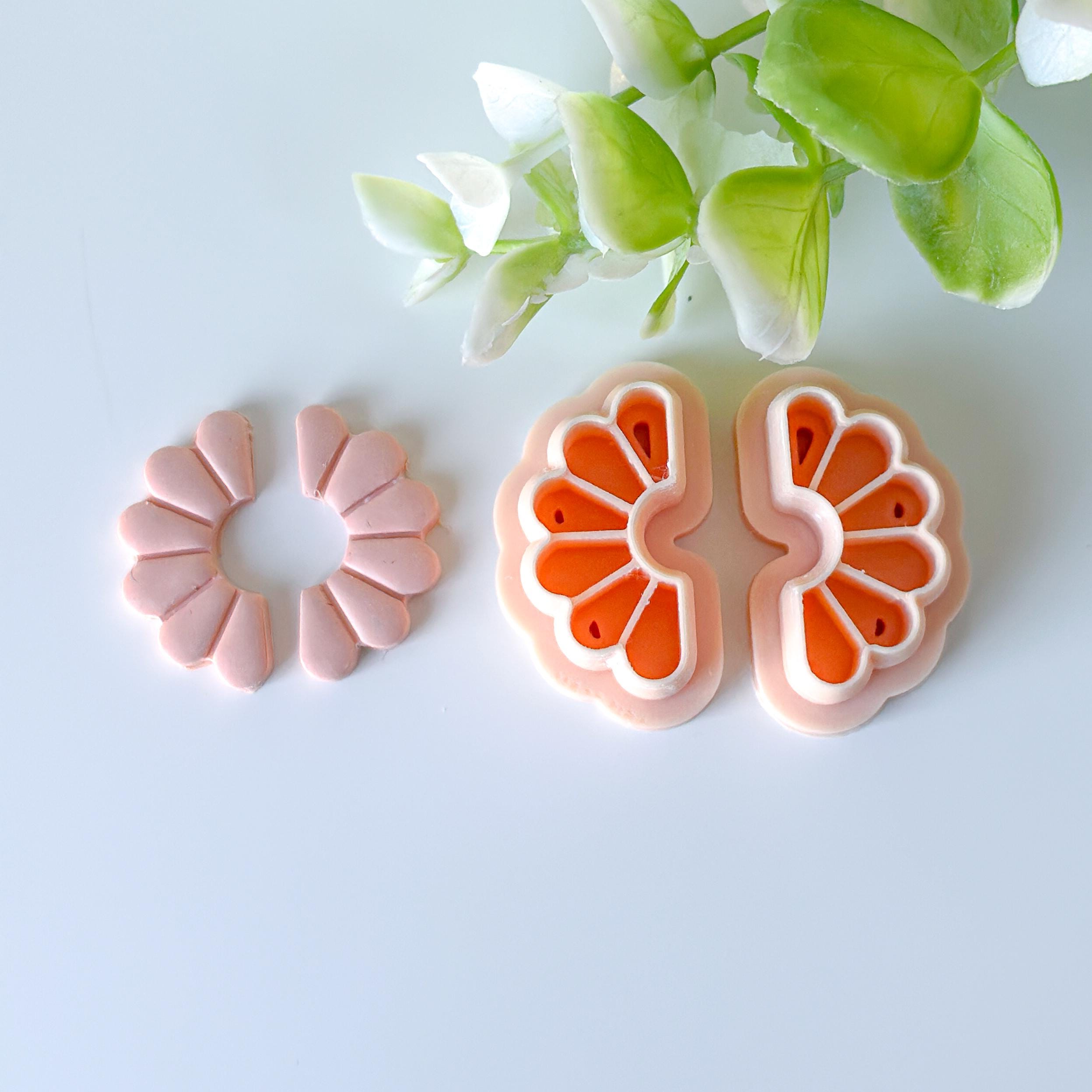 Boho Half Flower Polymer Clay Earring Cutter