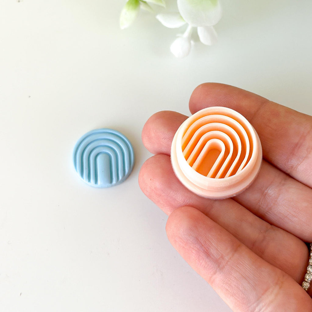 Modern Arch Imprinted Polymer Clay Earring Cutter
