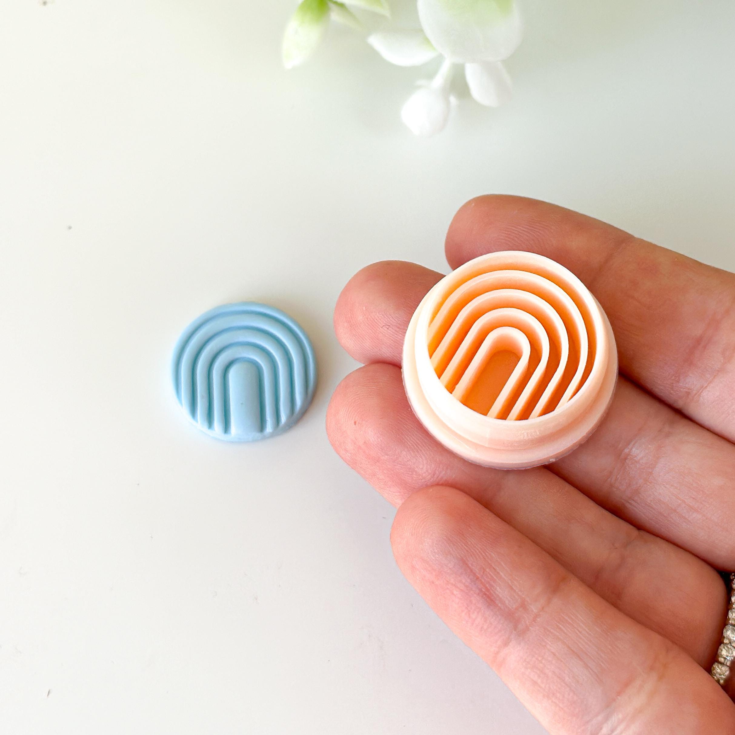 Modern Arch Imprinted Polymer Clay Earring Cutter