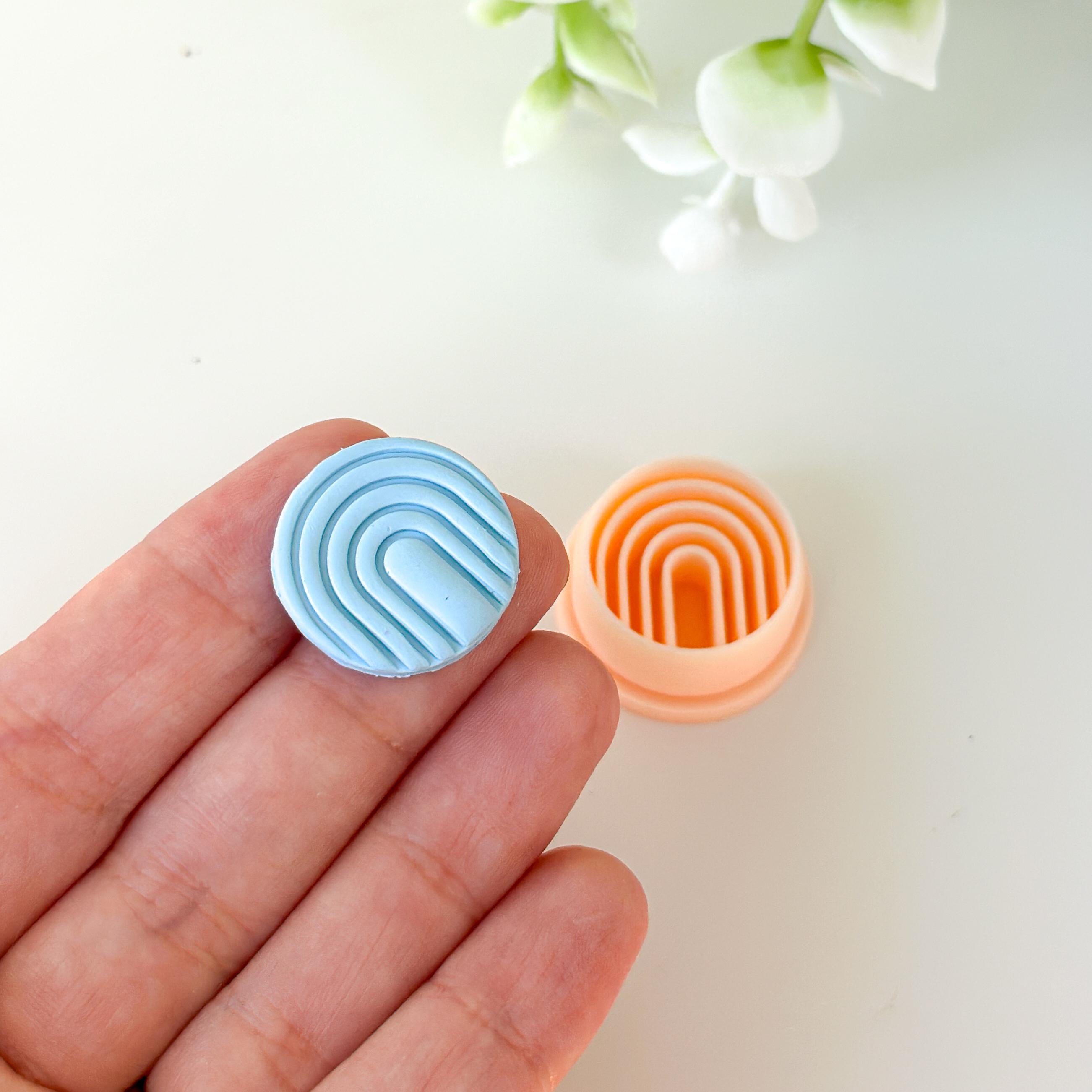 Modern Arch Imprinted Polymer Clay Earring Cutter