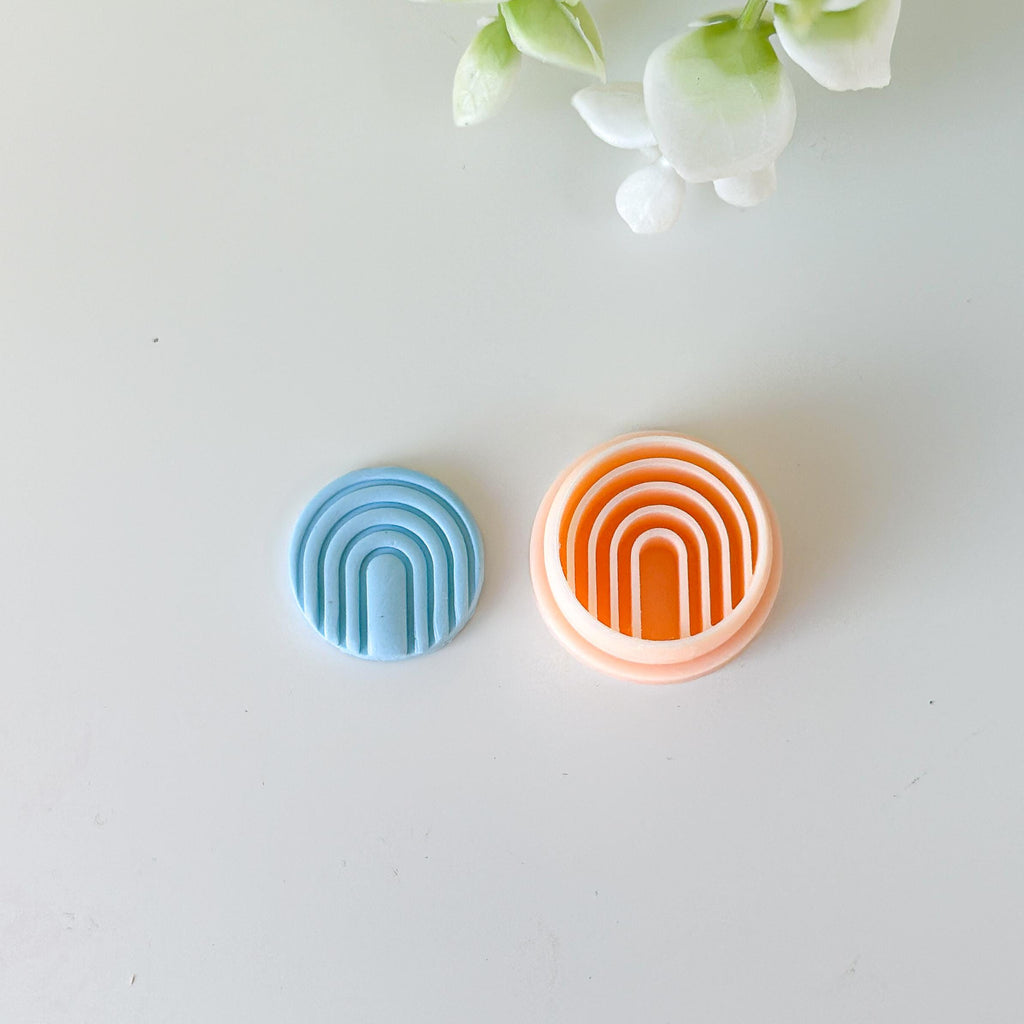 Modern Arch Imprinted Polymer Clay Earring Cutter