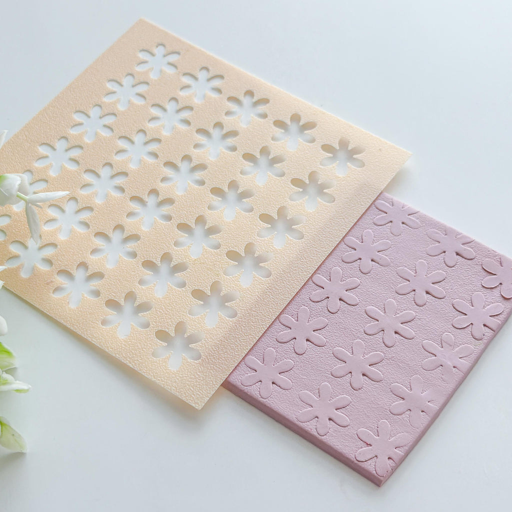 Floral Texture Stencil – 10x10cm