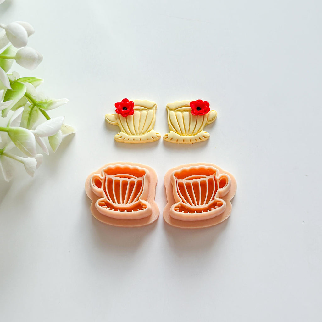 Tea Cup Polymer Clay Earring Cutter Set – 3 Pcs