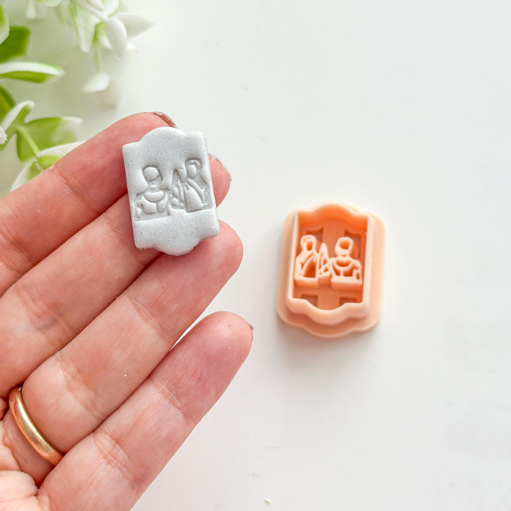 Prom Dancing Couple Embossed Polymer Clay Cutter
