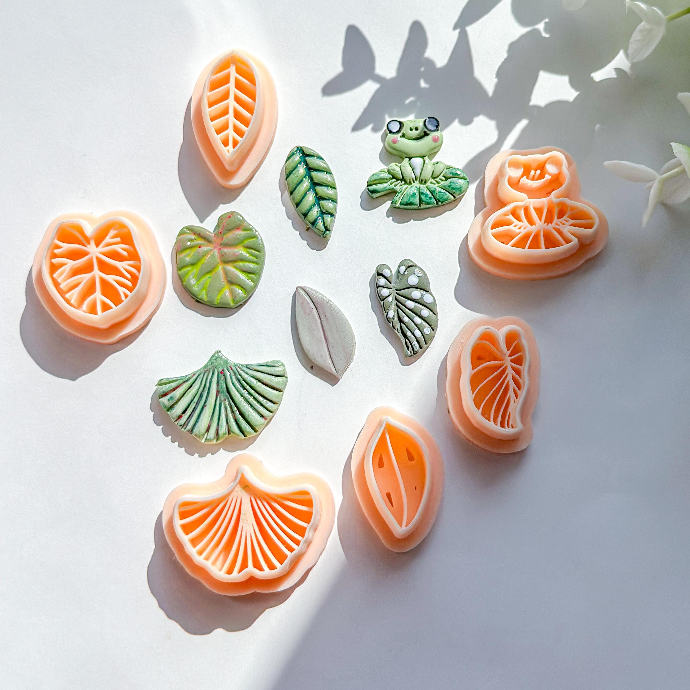Floral Leaf Polymer Clay Cutter – 3D Printed Botanical Cutter