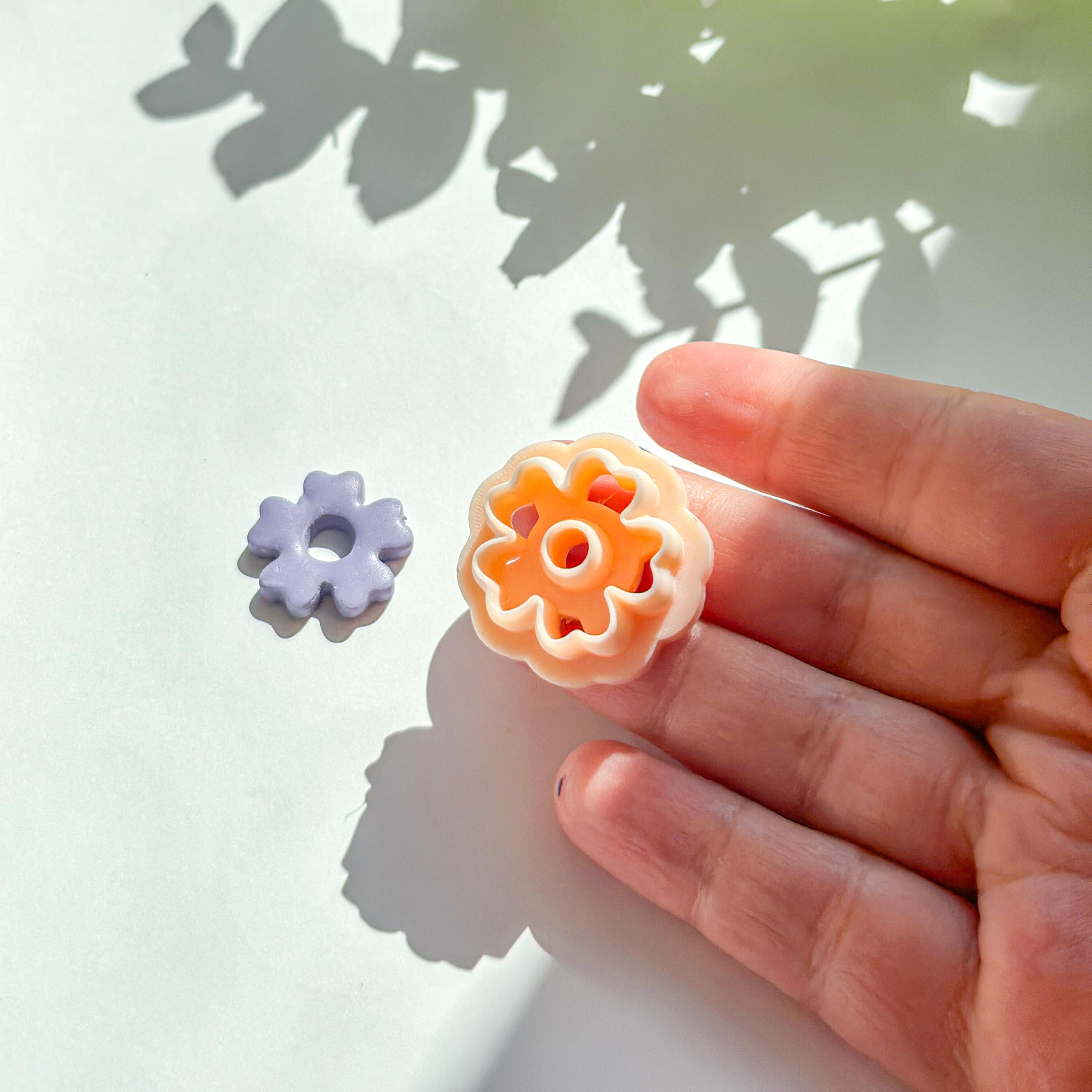 Flower Donut Polymer Clay Charm Earring Cutter