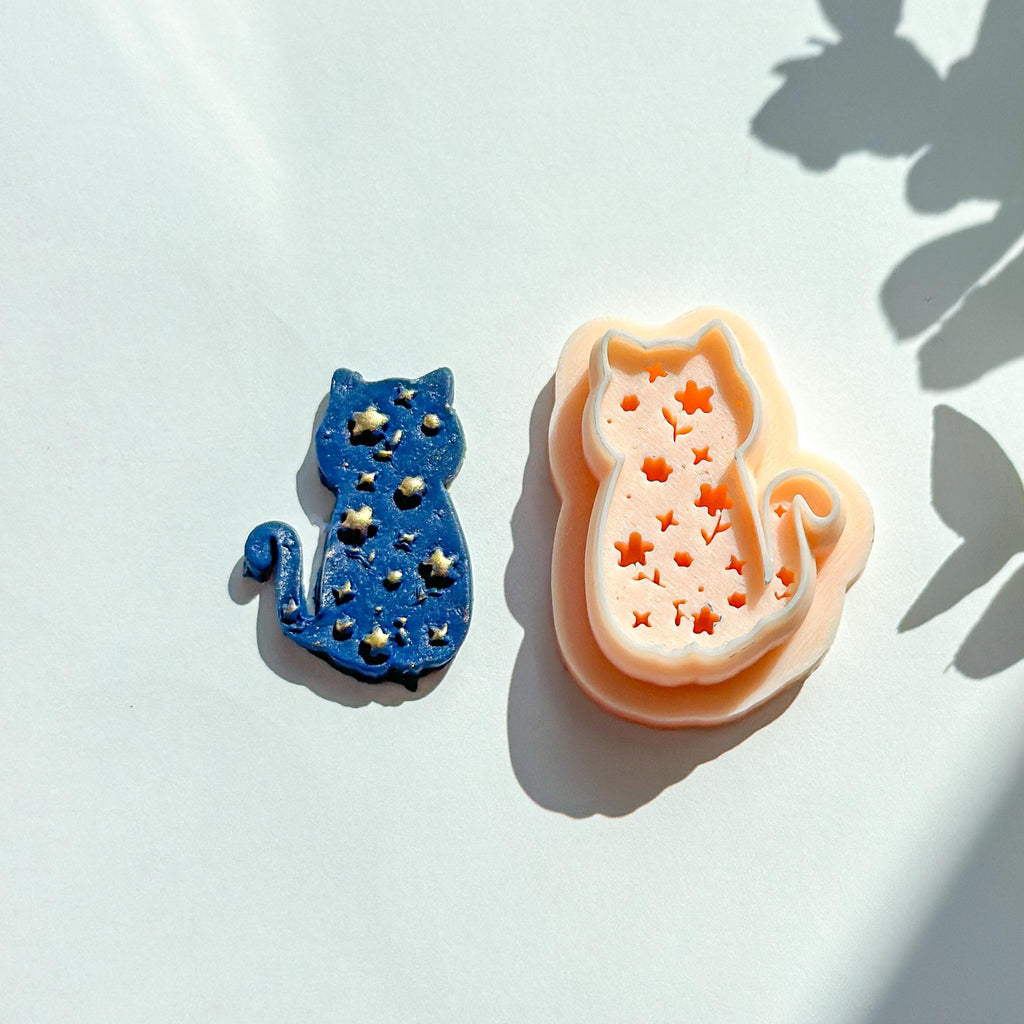 Floral Cat Polymer Clay Cutter