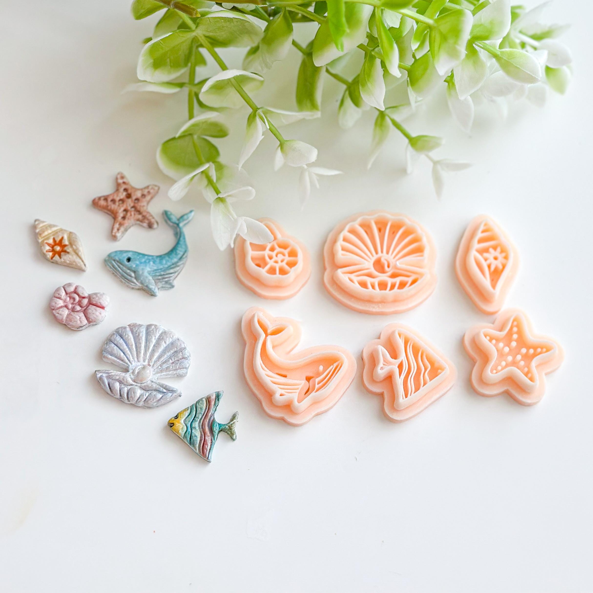 Sun Imprinted Seashell Polymer Clay Summer Cutter