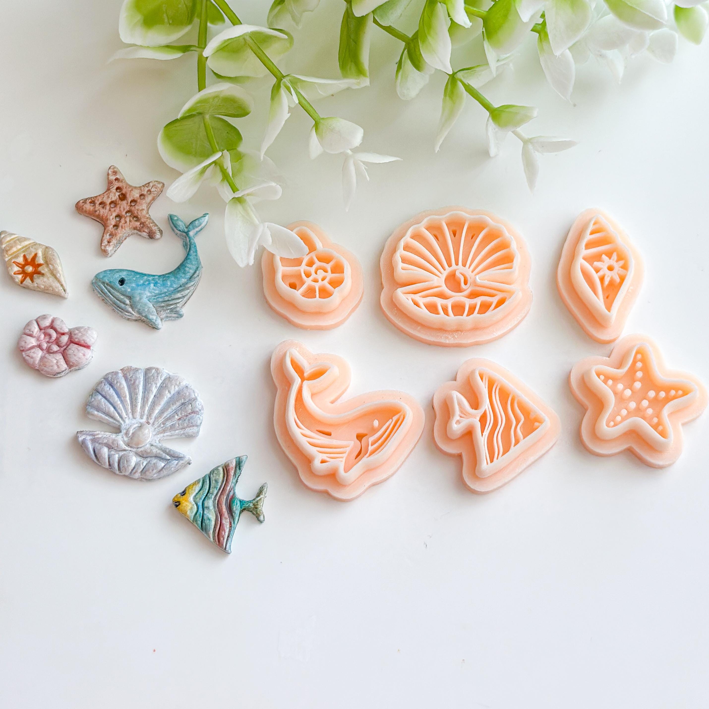 Sun Imprinted Seashell Polymer Clay Summer Cutter
