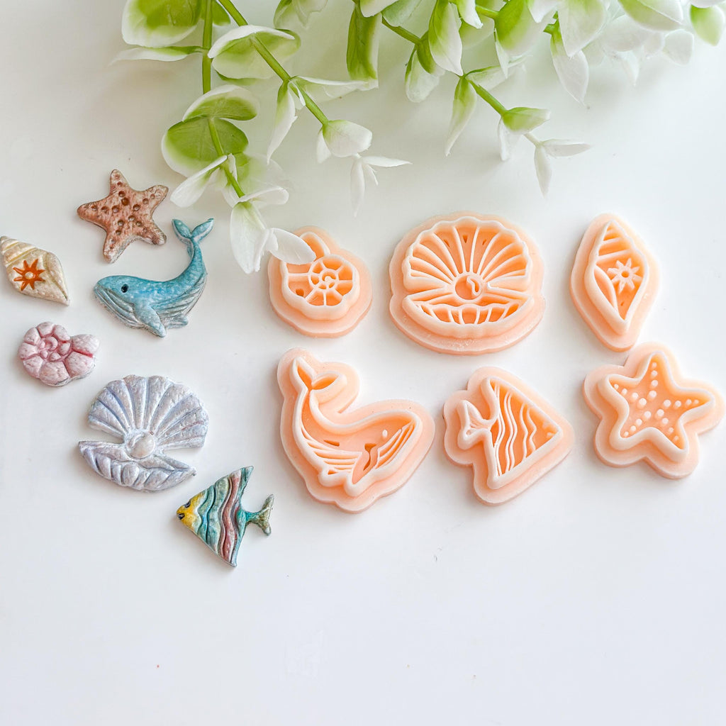 Seashell Embossed Clay Summer Cutter
