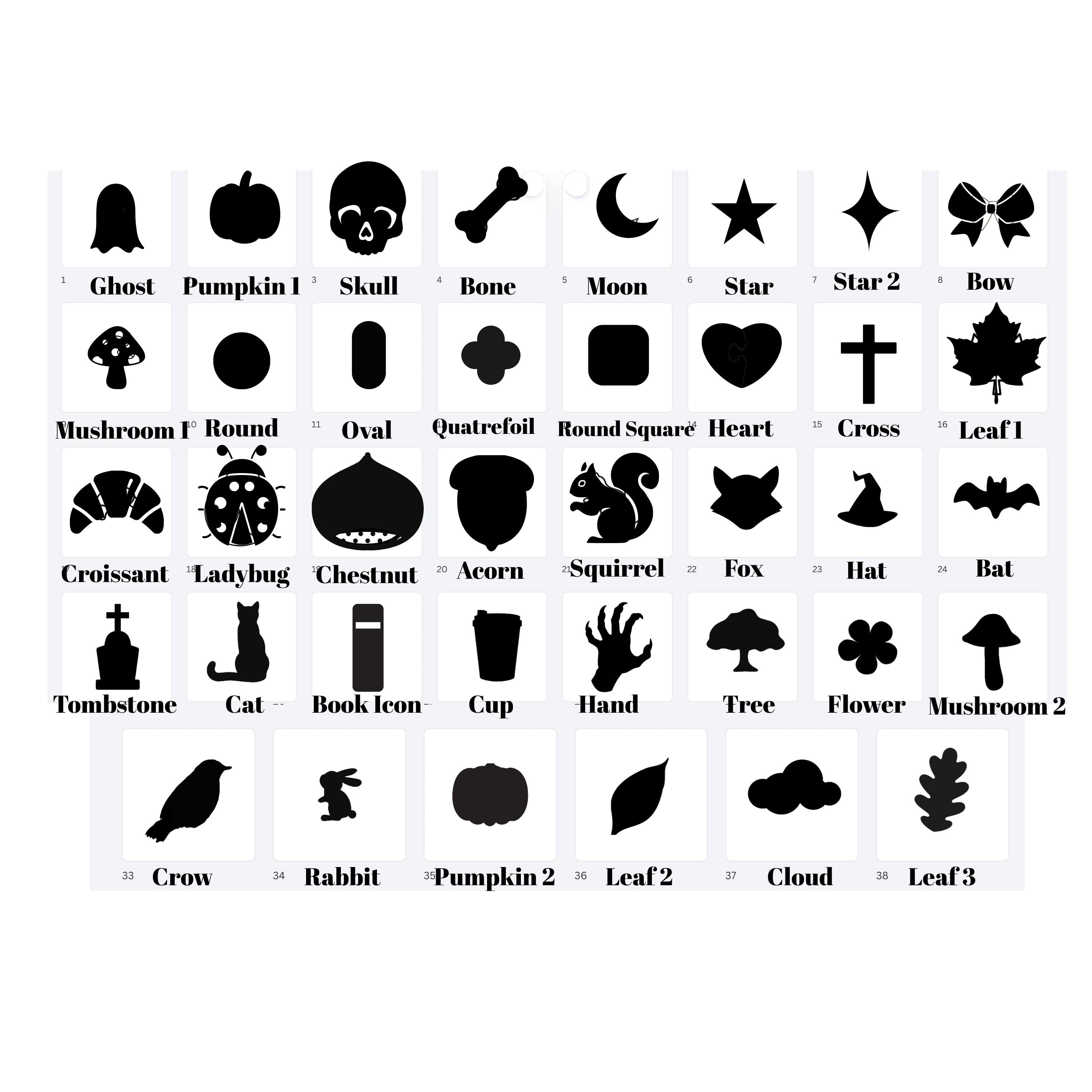 Micro Clay Cutter Set - 38 Piece Halloween Shapes (10mm)