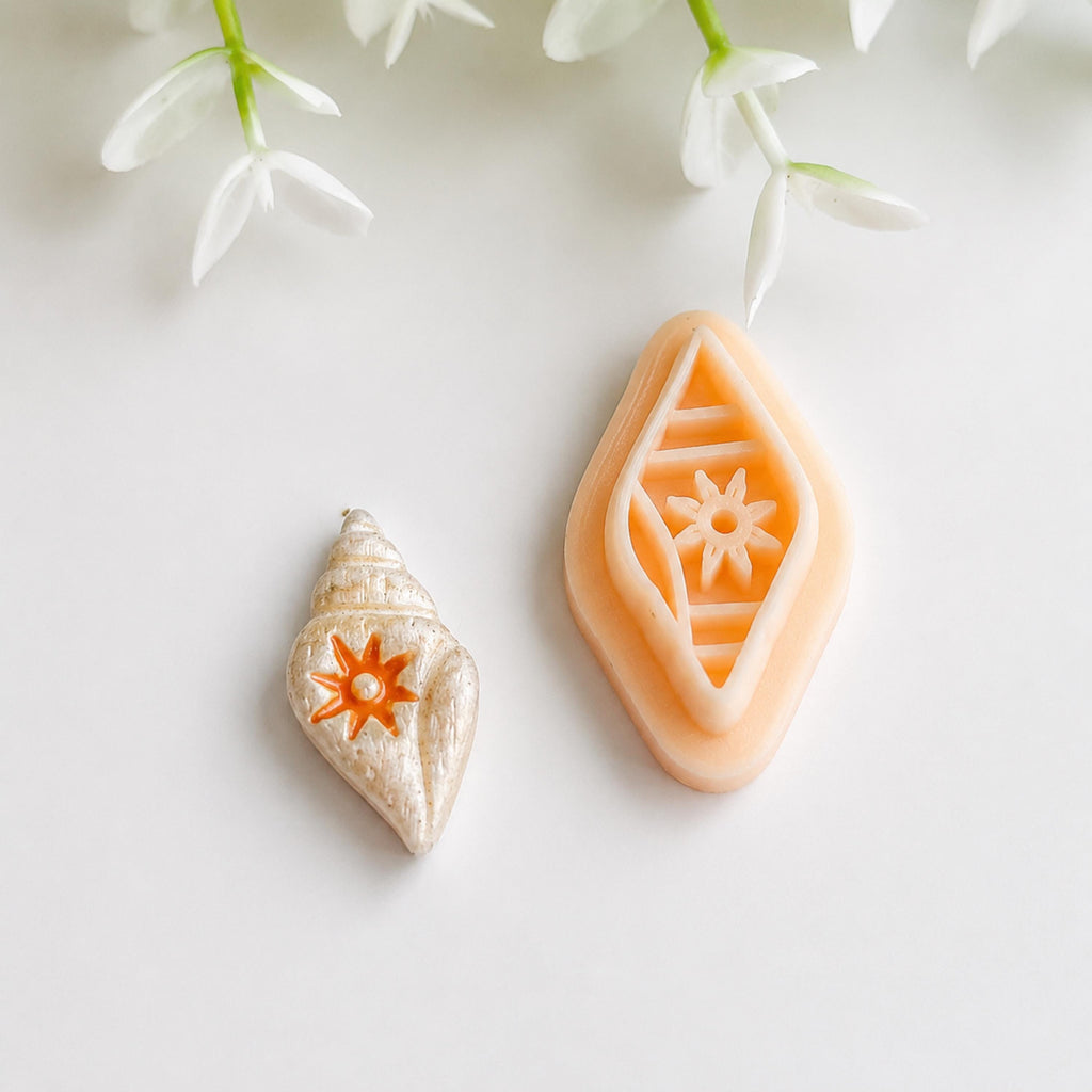 Sun Imprinted Seashell Polymer Clay Summer Cutter