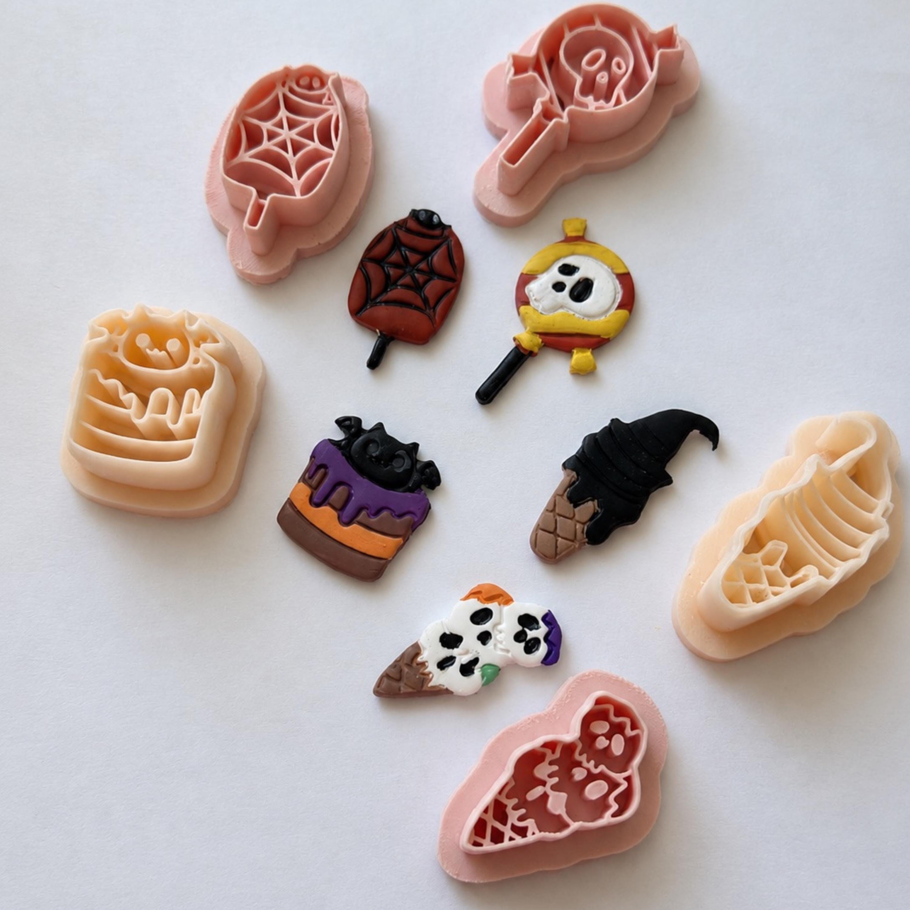 Skull Ice Cream Cone Polymer Clay Cutter | Halloween Earring Cutter