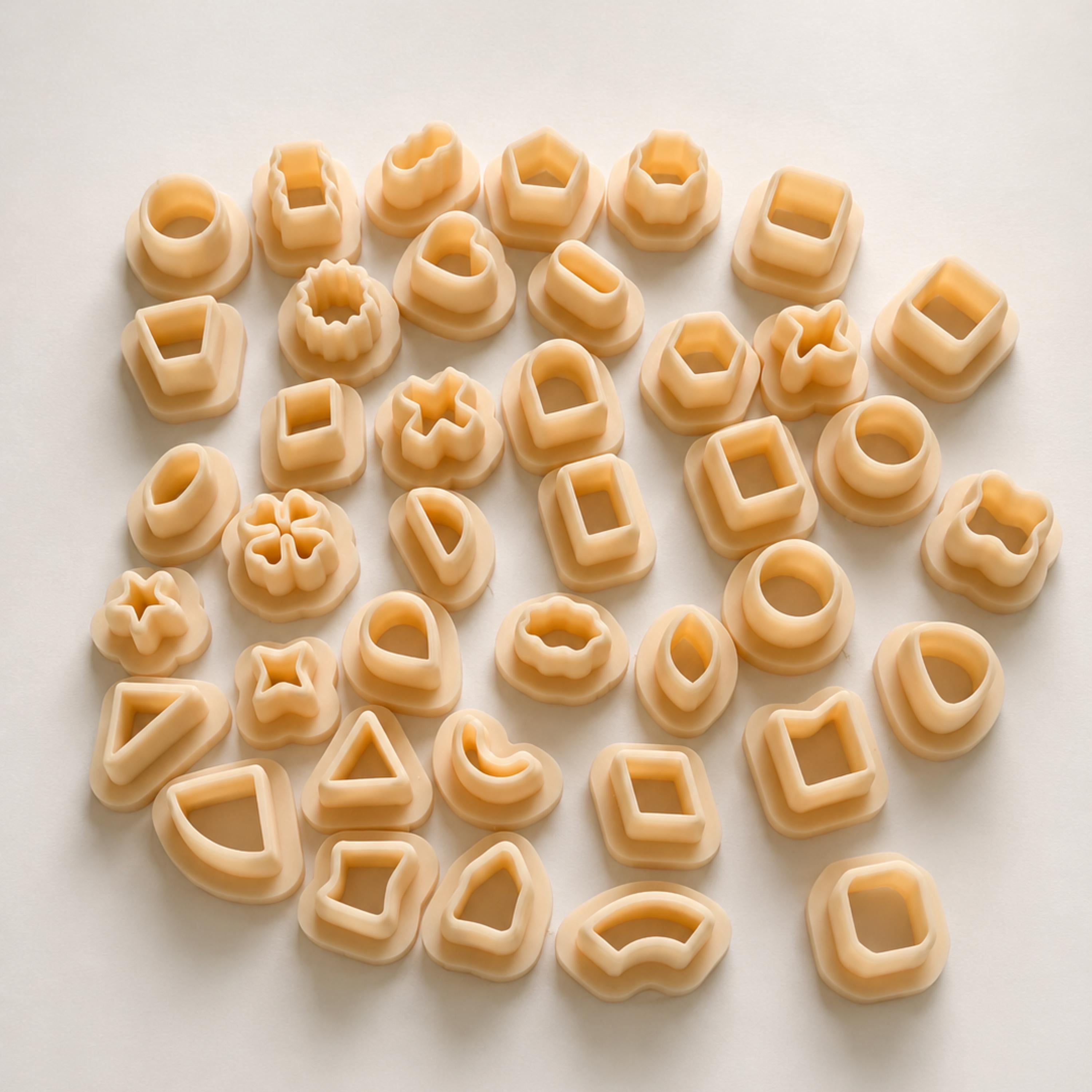 Geometric Micro Clay Cutter Set - 40 Pcs Basic Mini Mold Shapes (10mm)